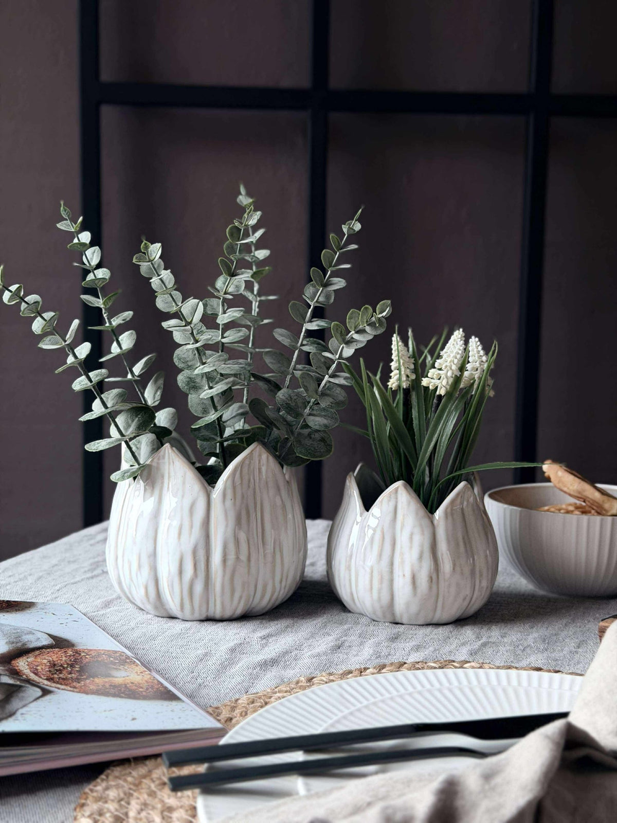 Cache-pots TULIP white - Plusieurs tailles