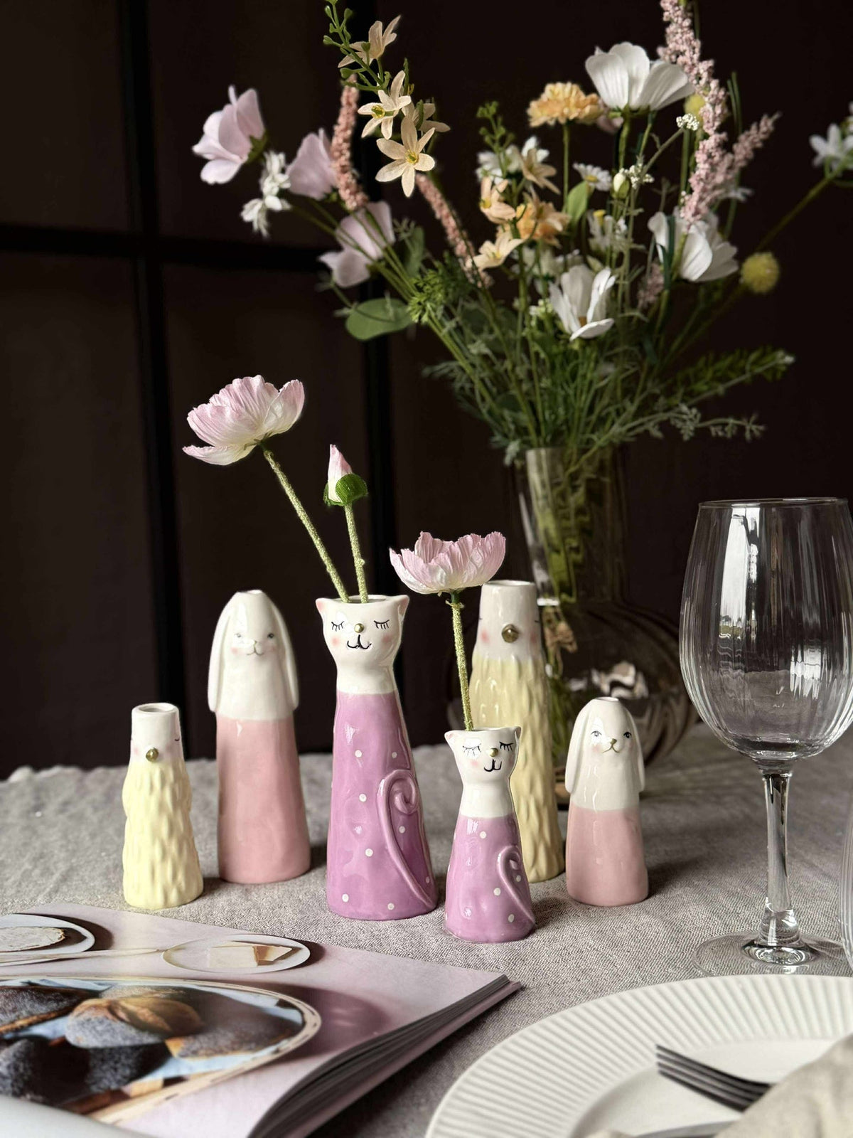 Vase - Lapin rose en plusieurs tailles