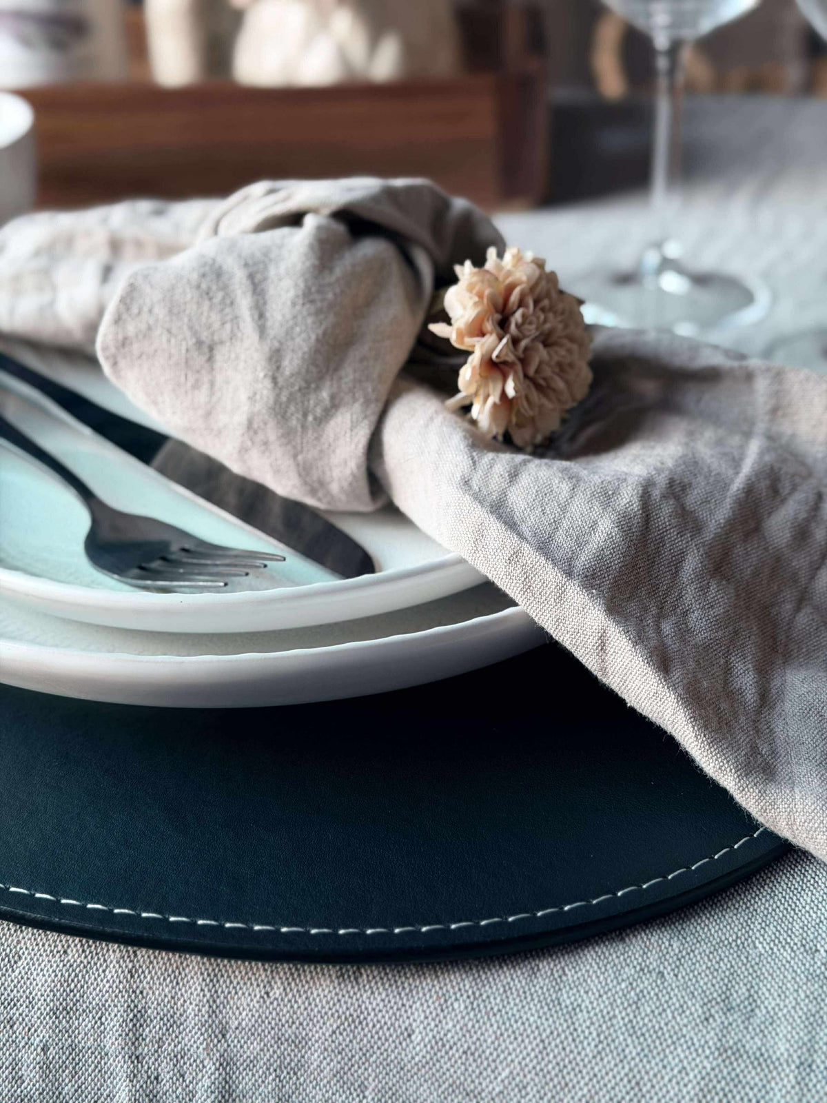 Set de table ovale - Noir