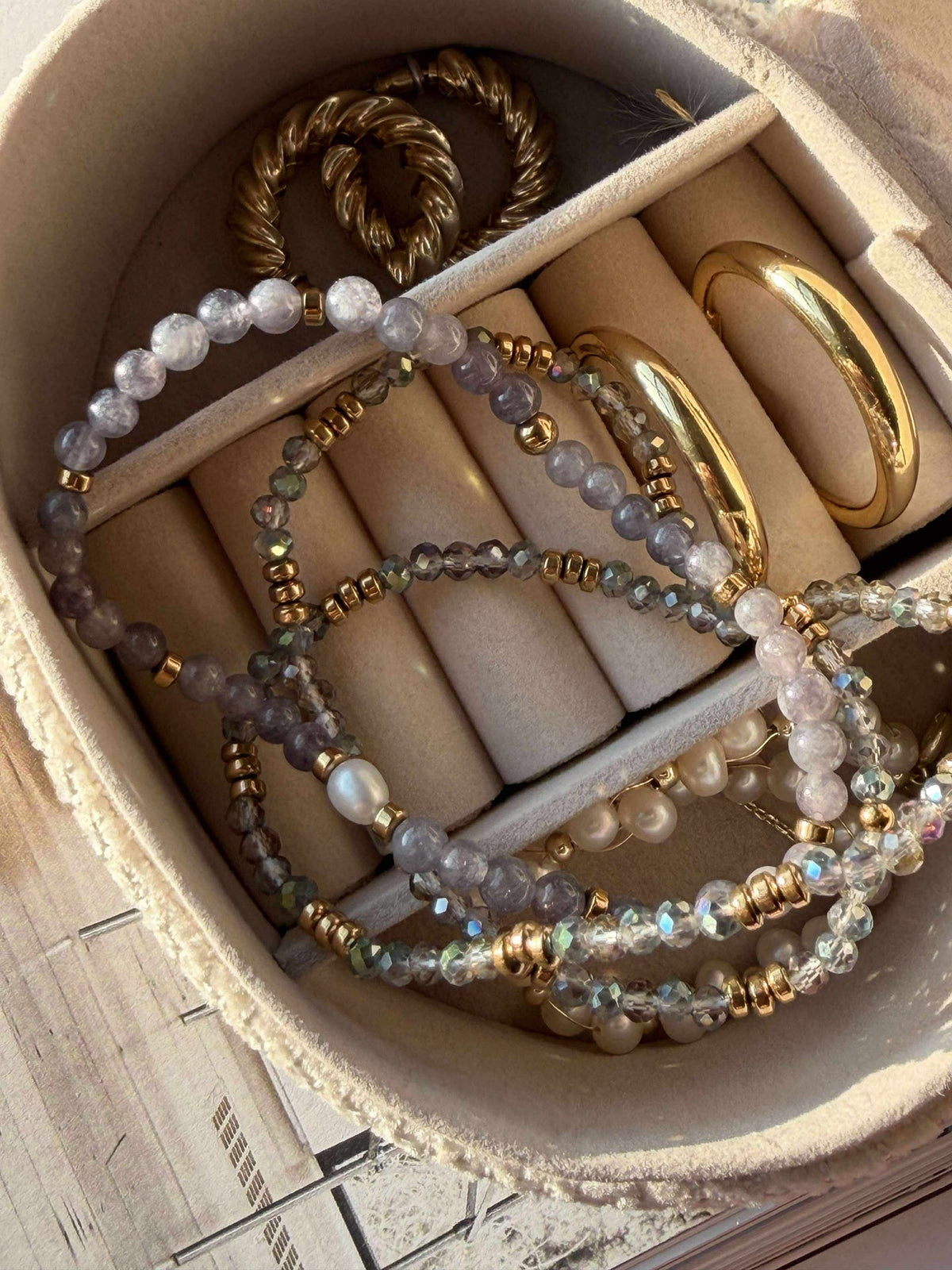 Bracelet Leah Lavande/Stone – Lot de 3 pièces