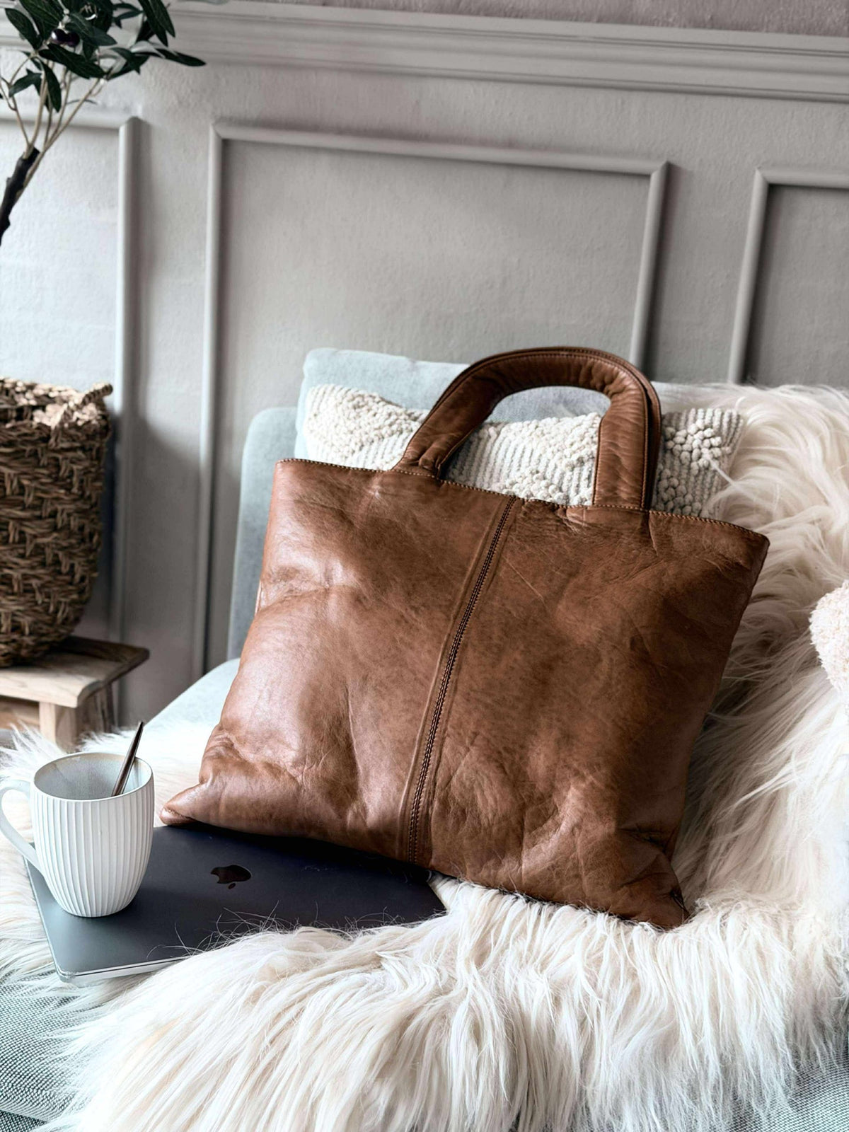 Shopper avec pochette MILLE –  COGNAC