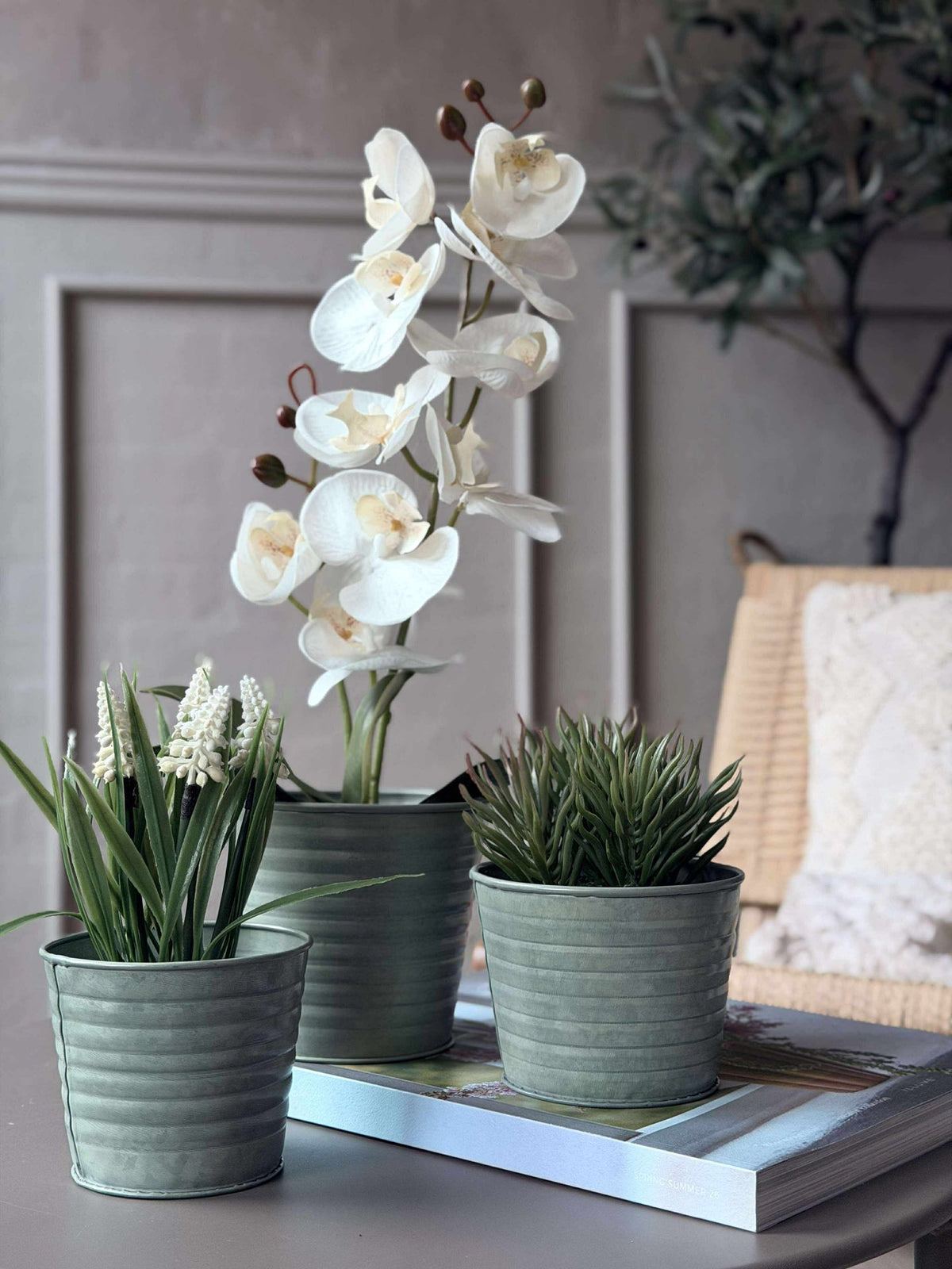 Cache-pot en zinc - Lot de 3