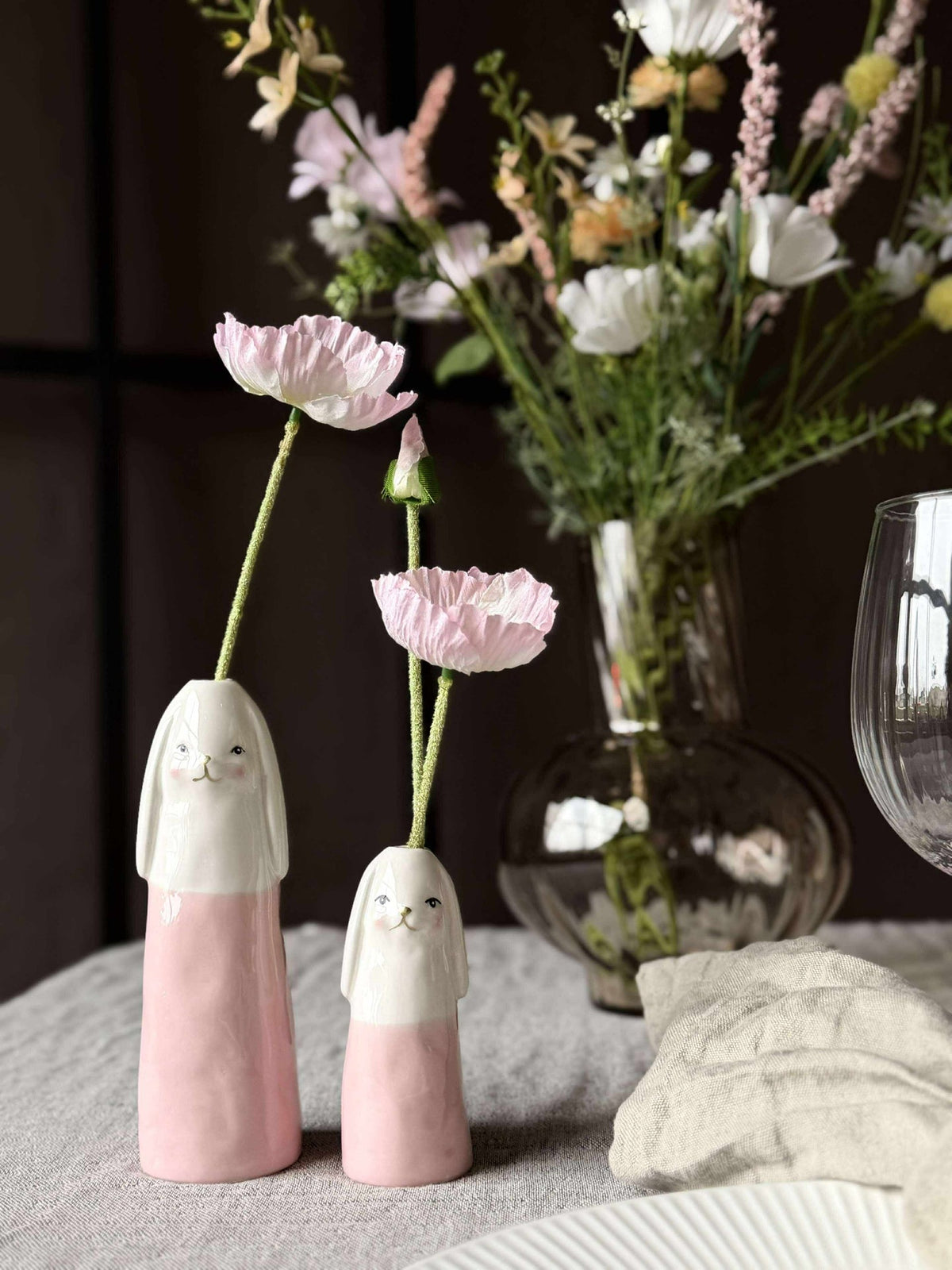 Vase - Lapin rose en plusieurs tailles