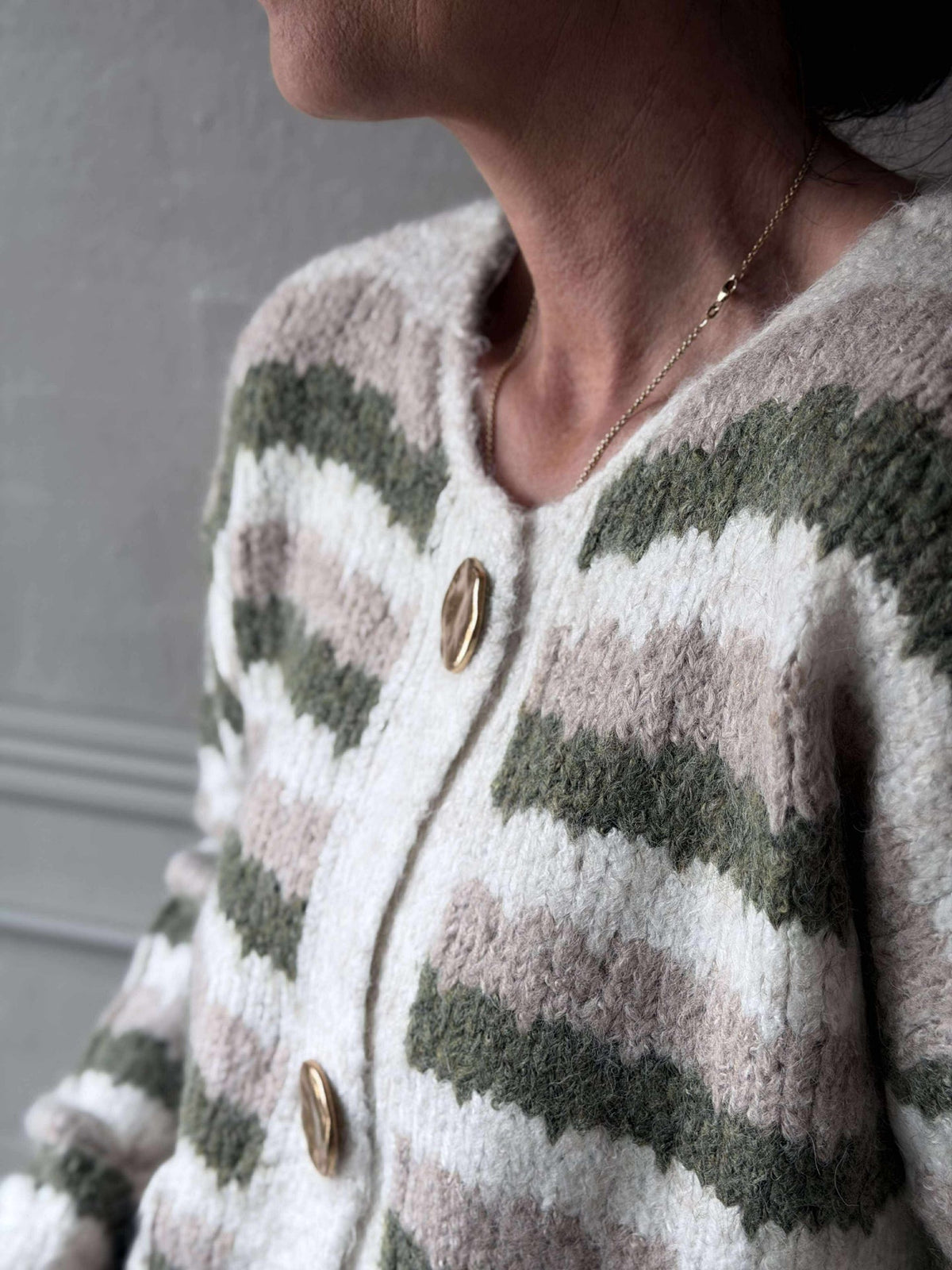 Cardigan Rayures vertes