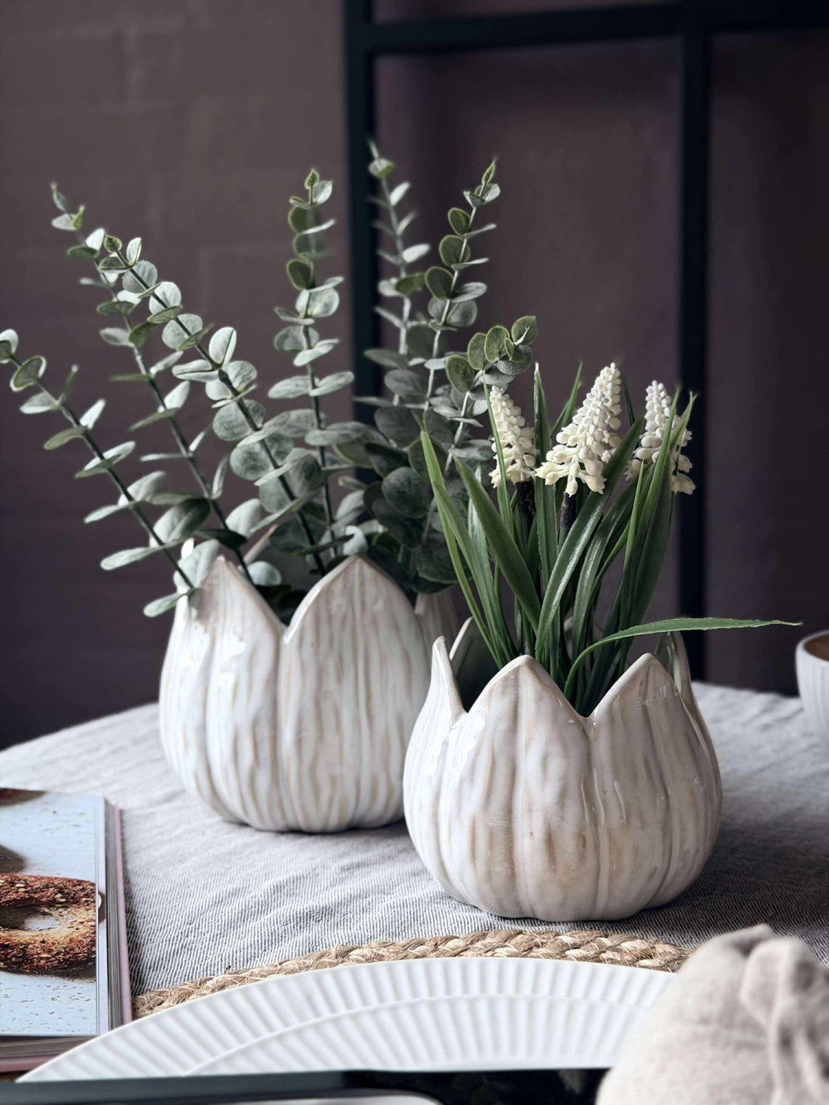 Cache-pots TULIP white - Plusieurs tailles