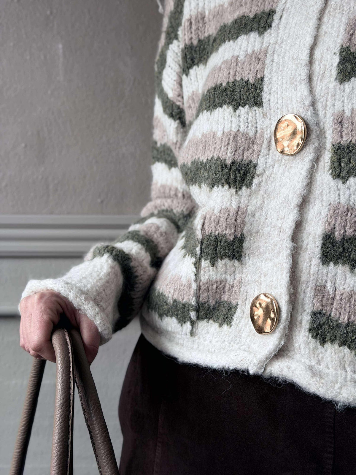 Cardigan Rayures vertes