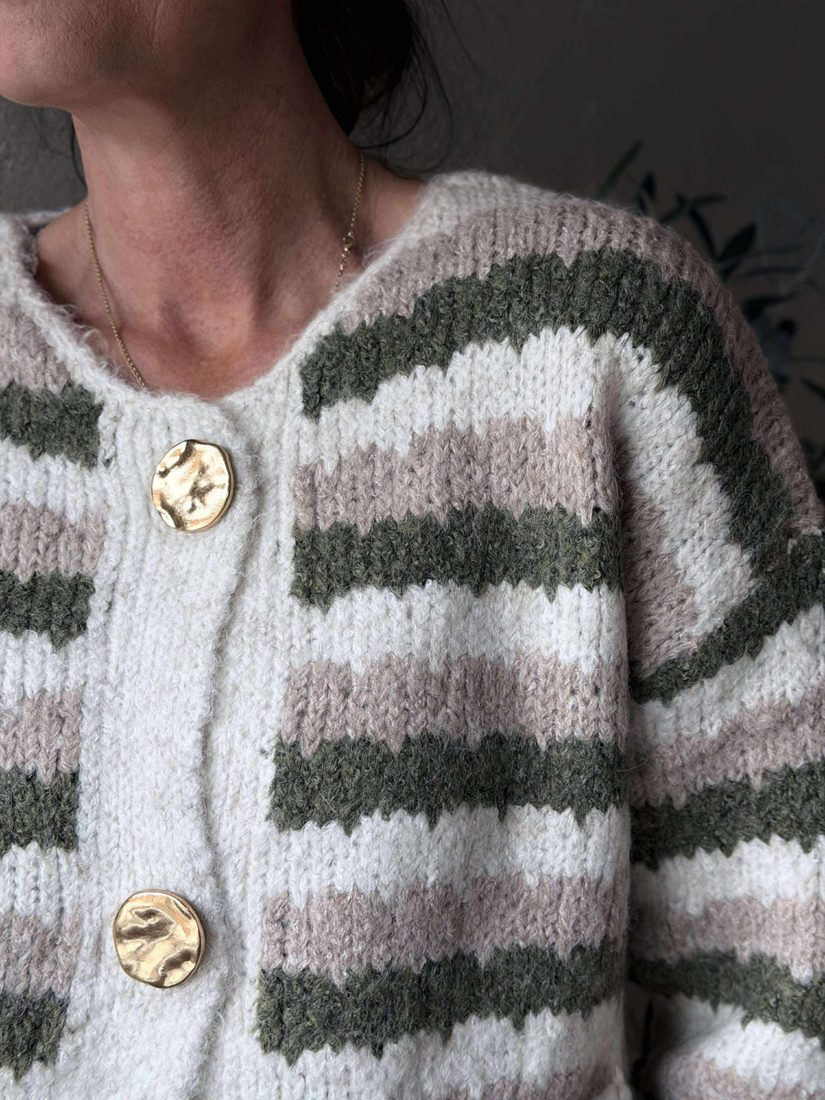 Cardigan Rayures vertes