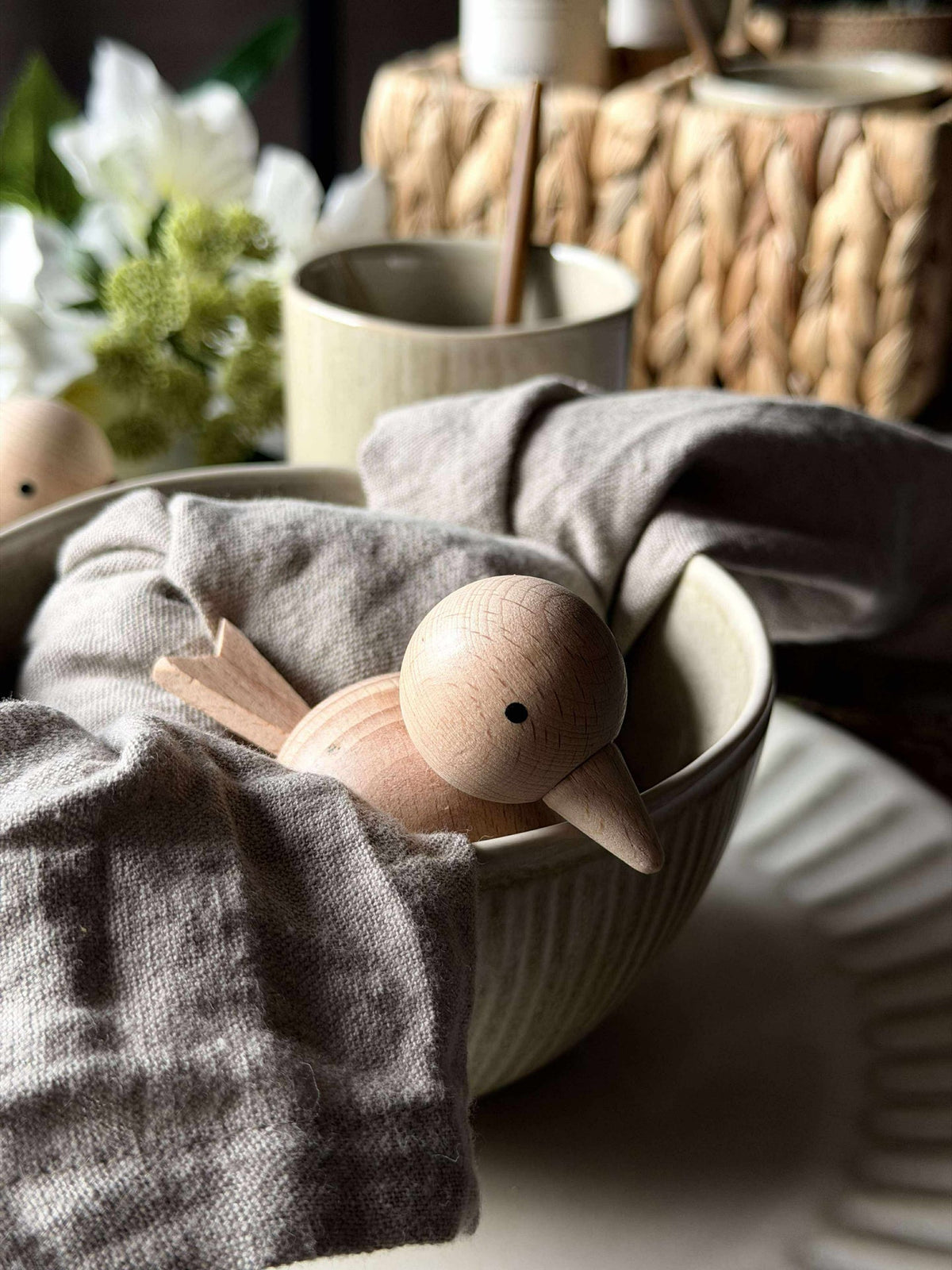 Oiseau Assis - Hêtre Naturel Petit