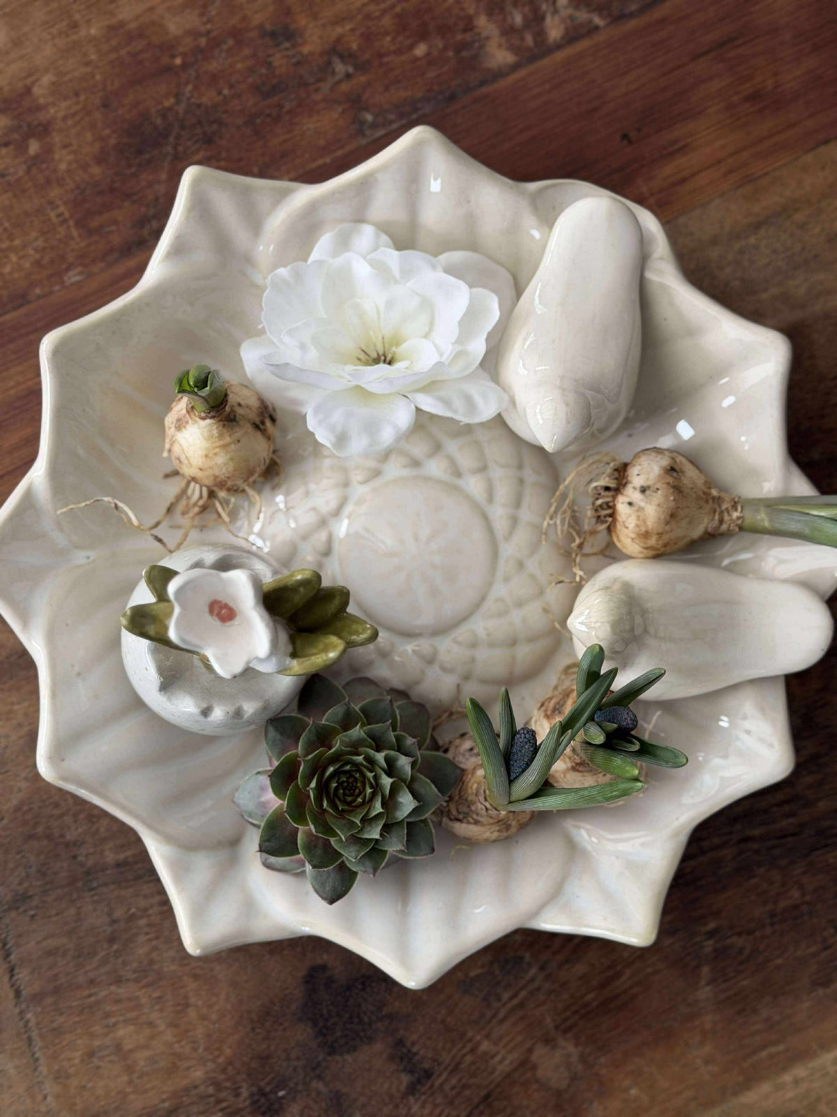 Plat avec oiseaux – White