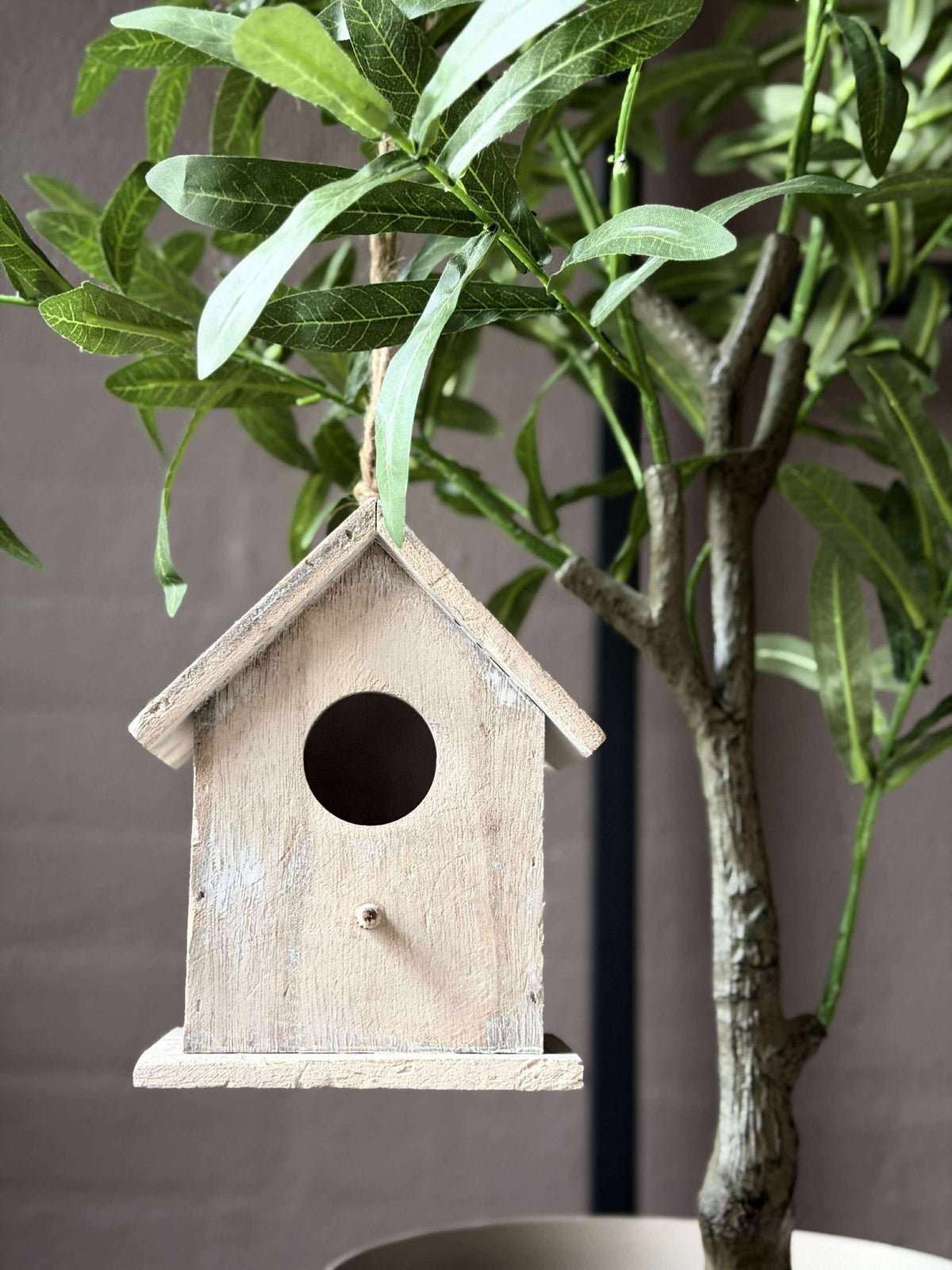 Mangeoire à oiseaux en bois - Gris clair