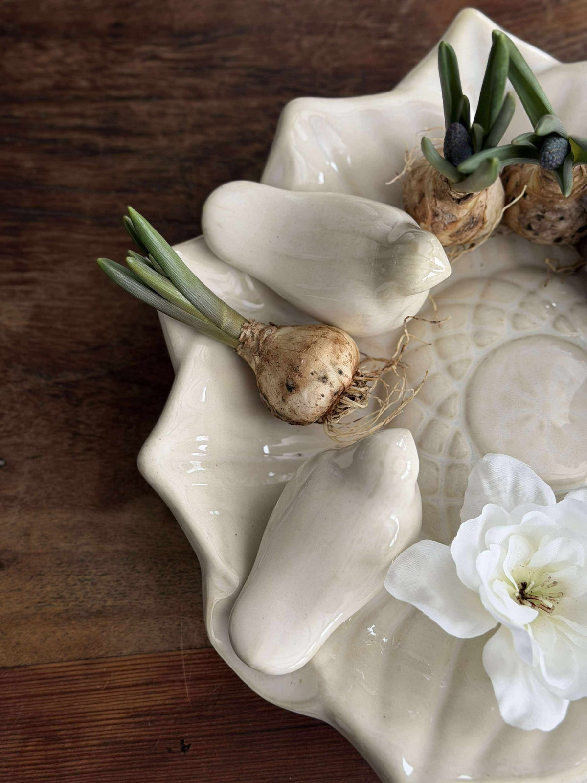 Plat avec oiseaux – White