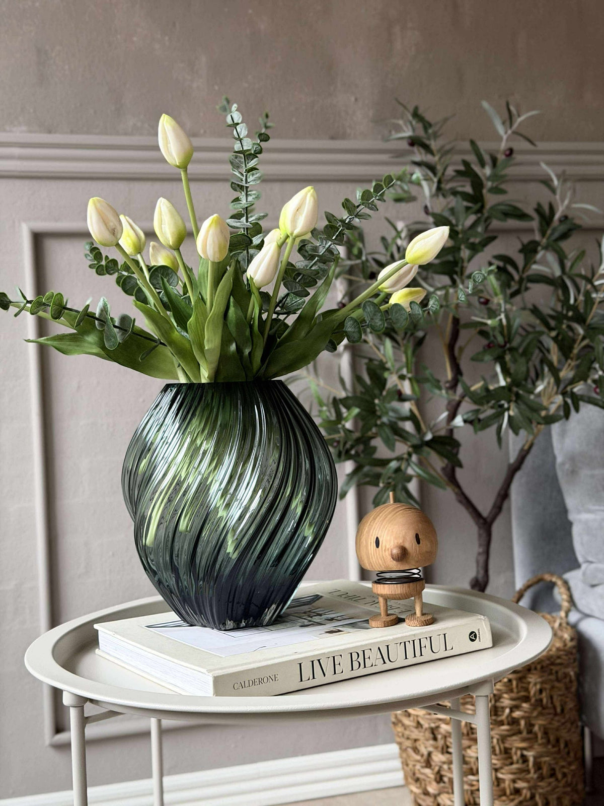 Vase vert - Verre soufflé bouche