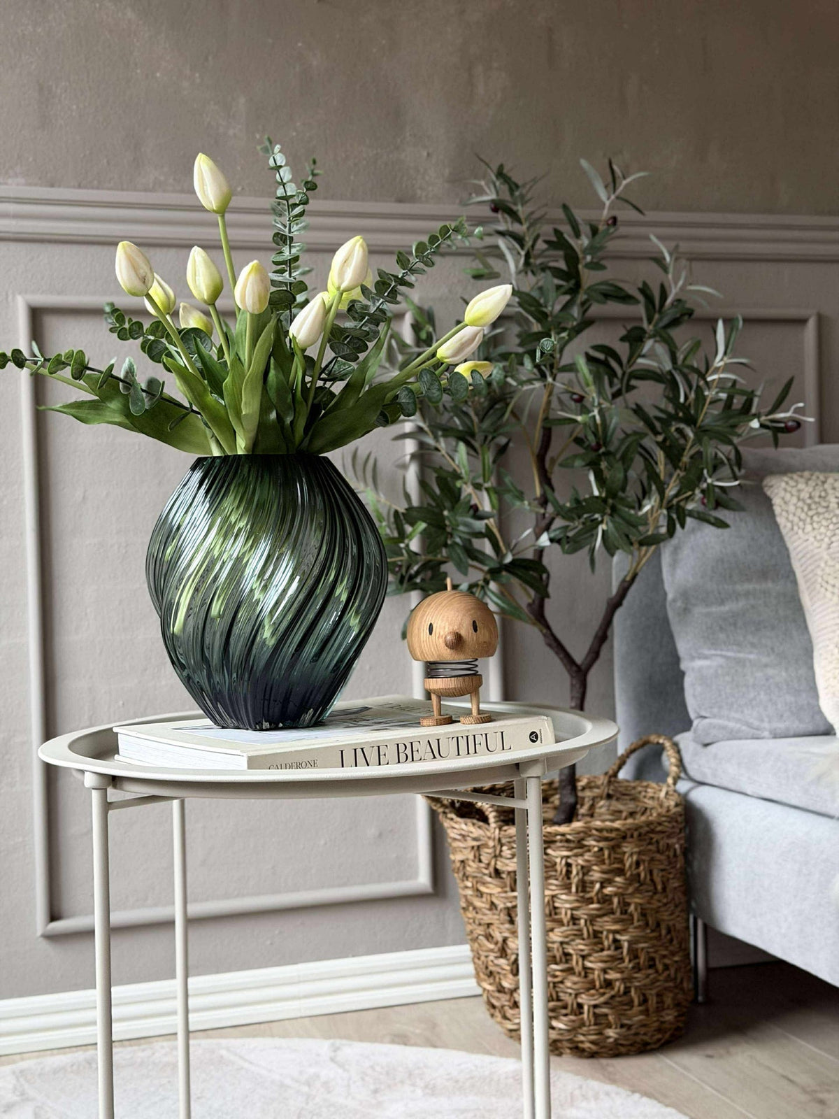 Vase vert - Verre soufflé bouche