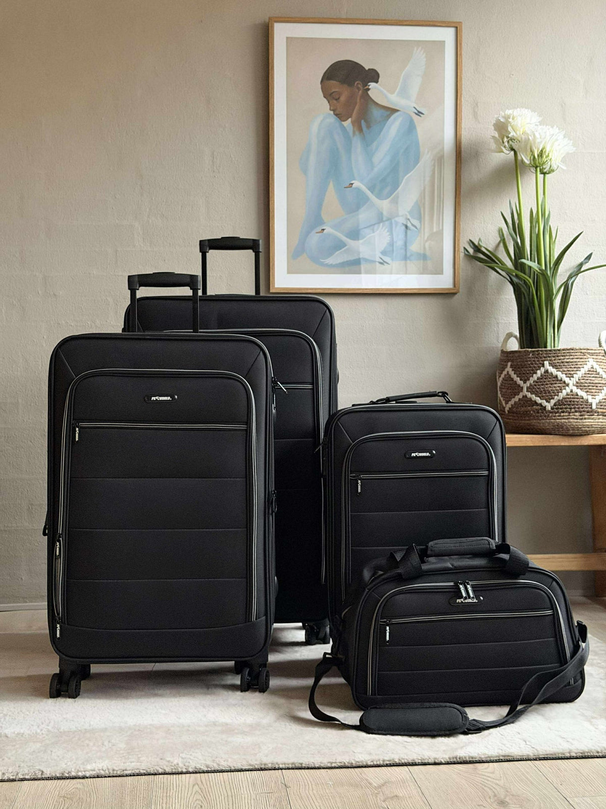 Set de valises de 3 pièces et sac cabine