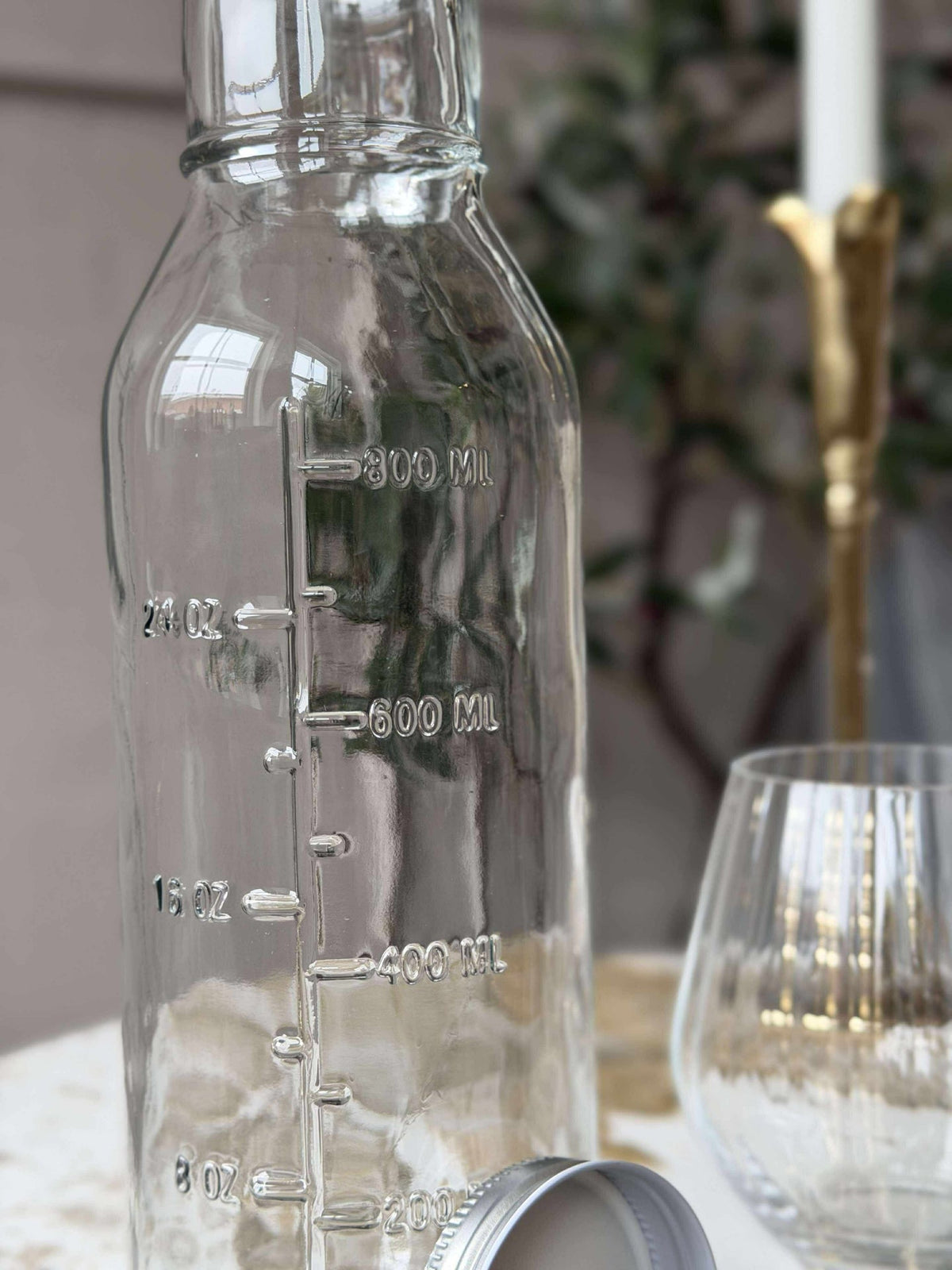 Bouteille en verre avec graduations - 1000 ml