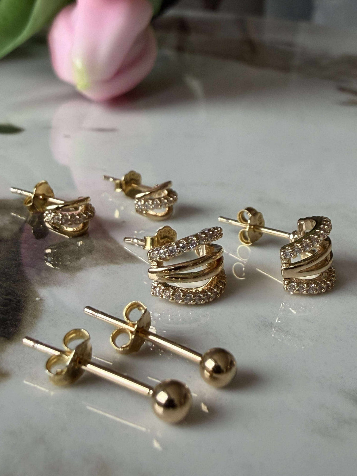 Mix box avec 6 boucles d’oreilles - Monique plaqué or 18 carats