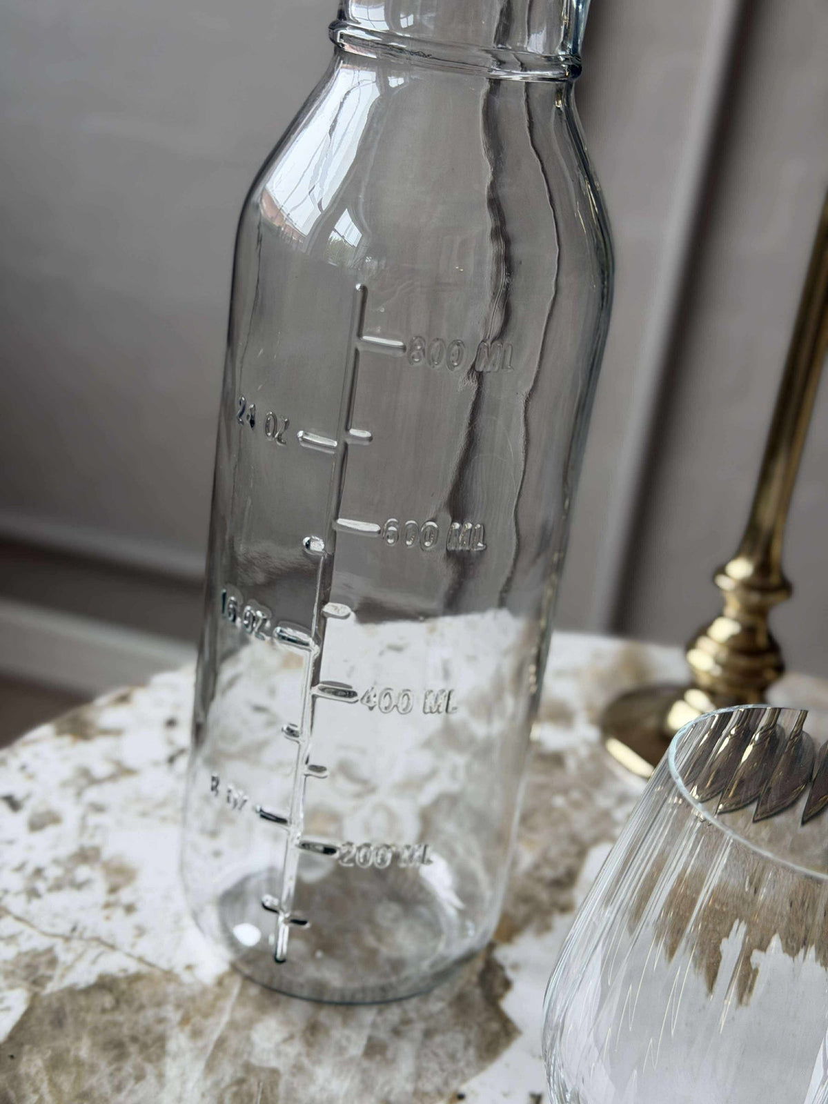 Bouteille en verre avec graduations - 1000 ml