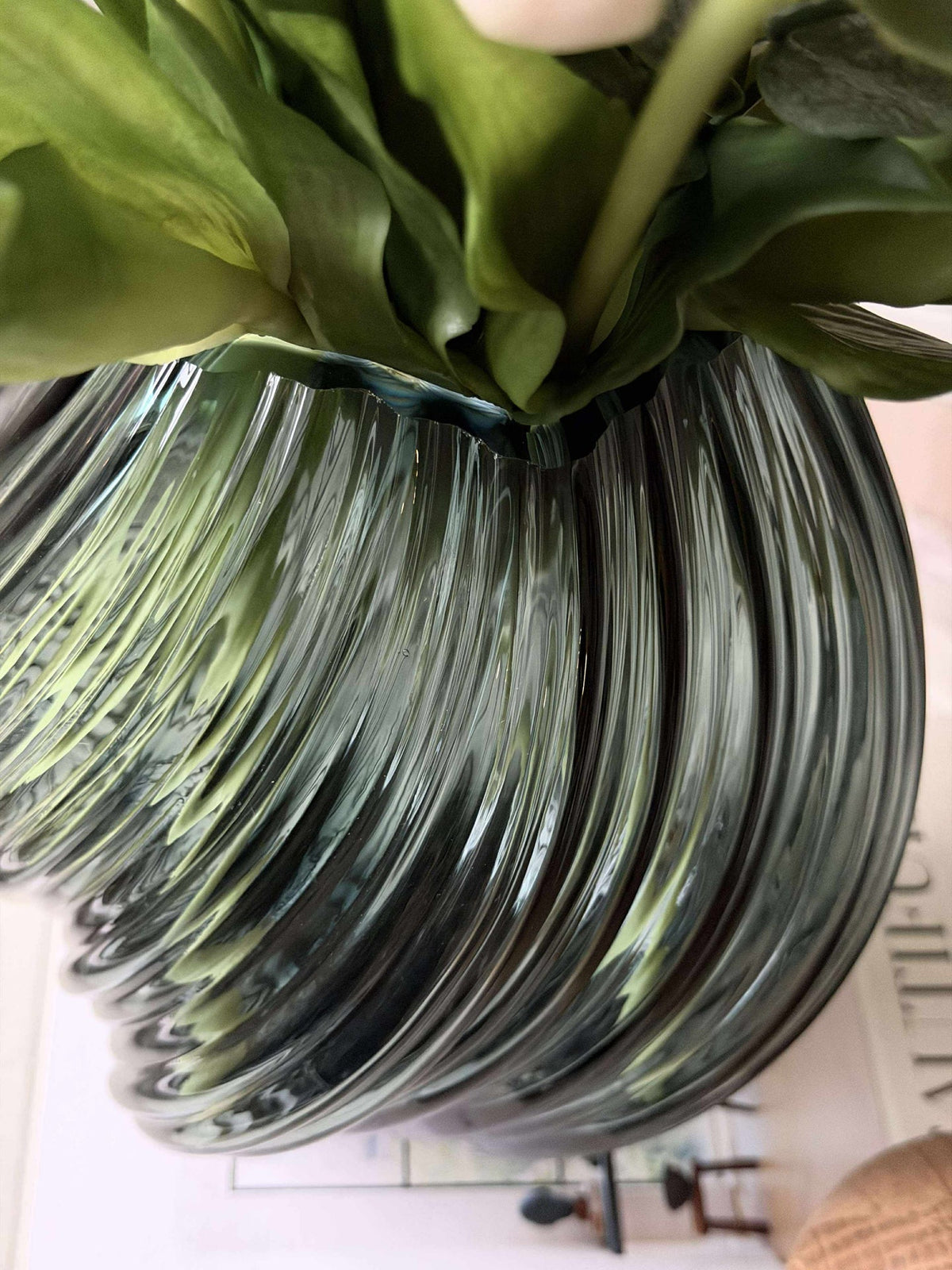 Vase vert - Verre soufflé bouche