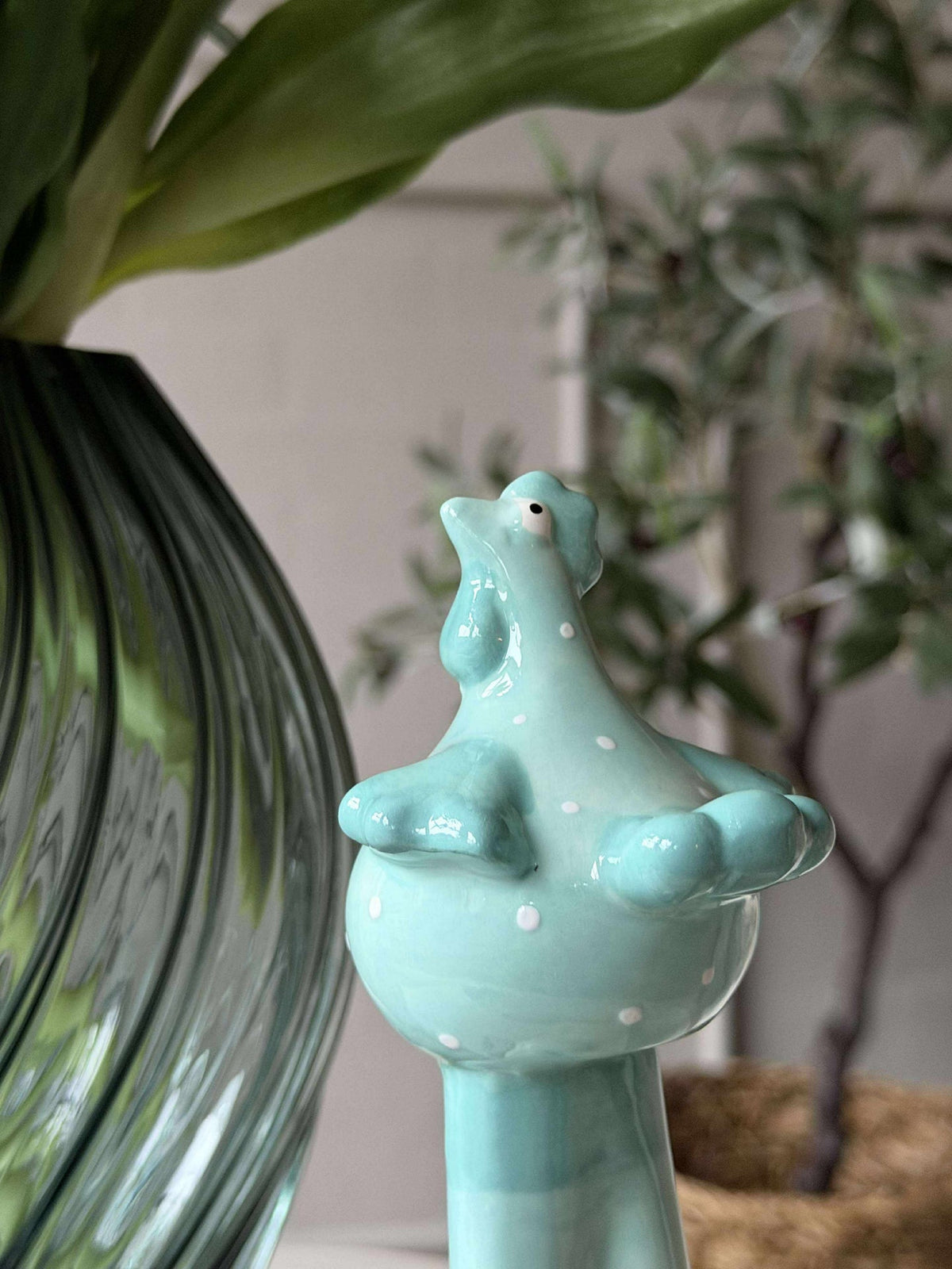 Poule avec longues pattes - Bleu