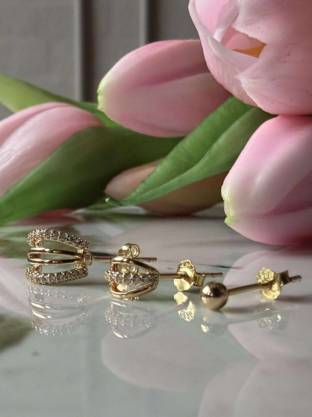 Mix box avec 6 boucles d’oreilles - Monique plaqué or 18 carats
