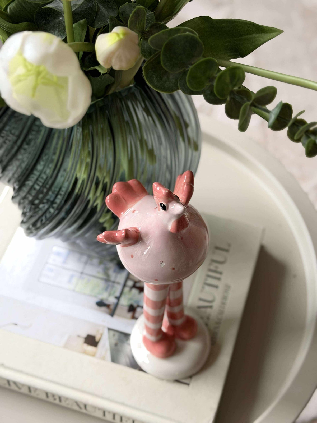 Poule aux longues pattes - Rose