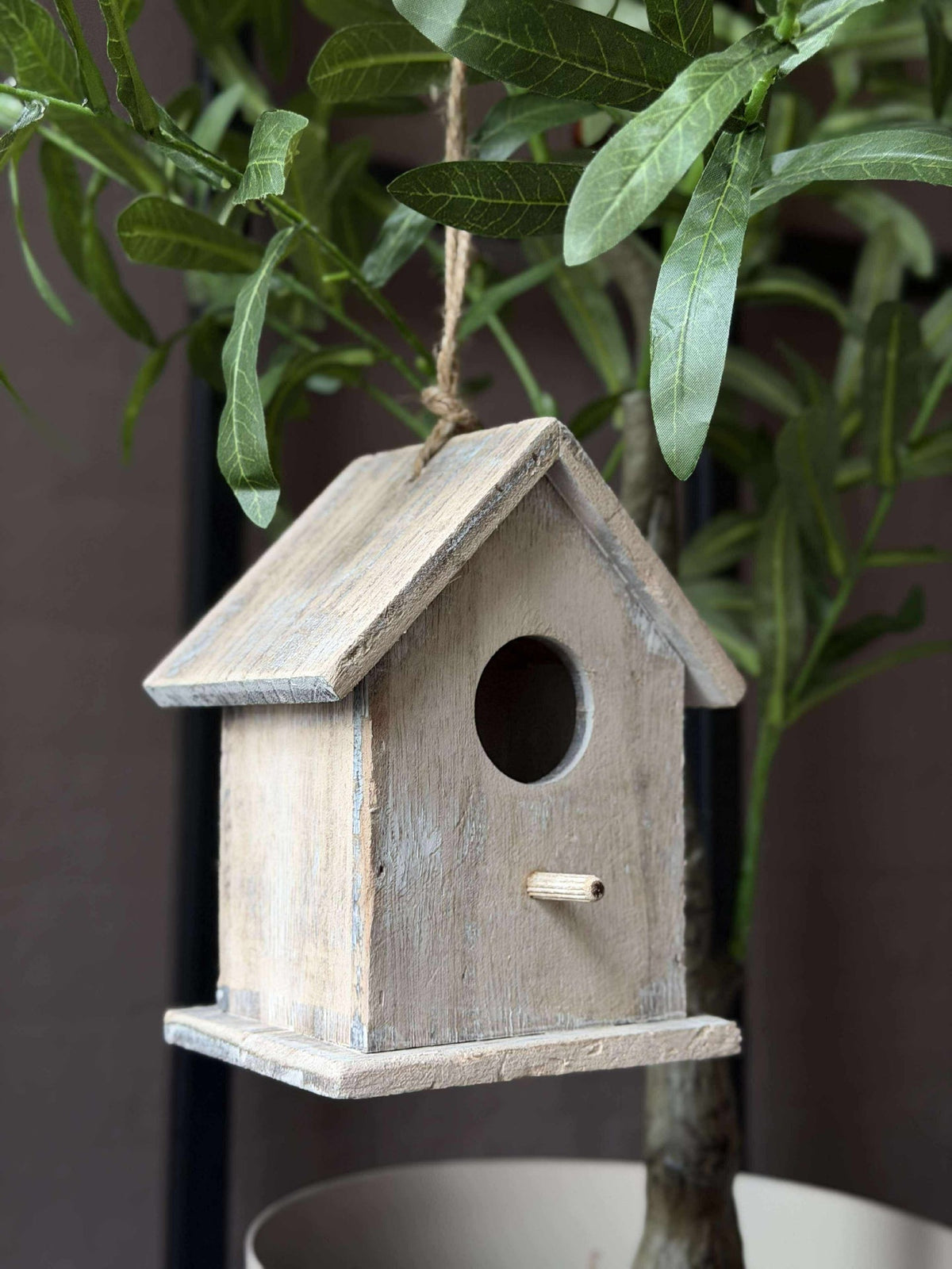 Mangeoire à oiseaux en bois - Gris clair