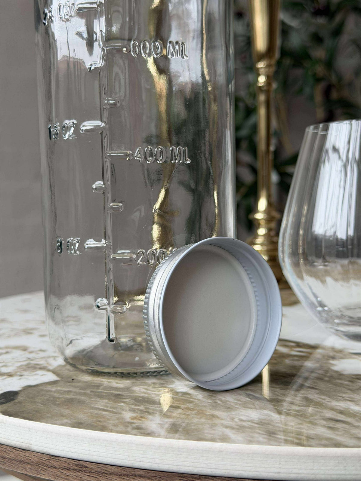 Bouteille en verre avec graduations - 1000 ml