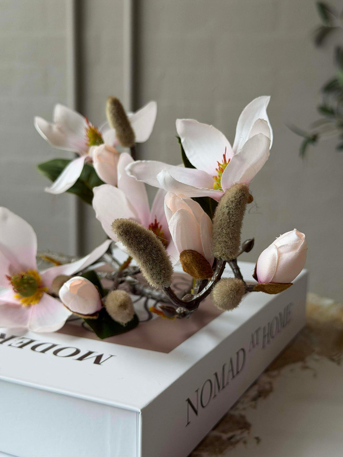 Branche de magnolia - Rose 52 cm