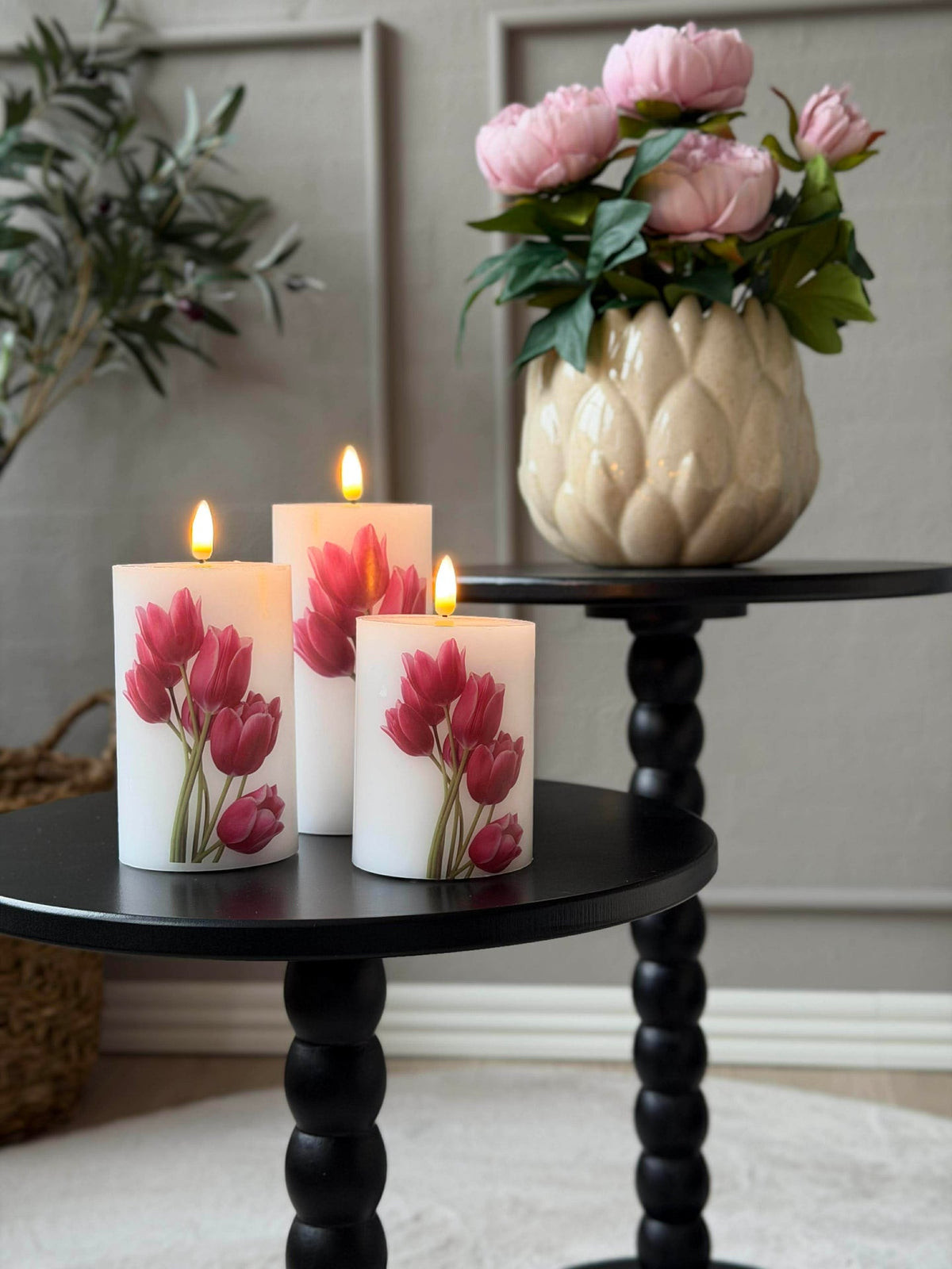 Table d’appoint - Noir 35xH50 cm