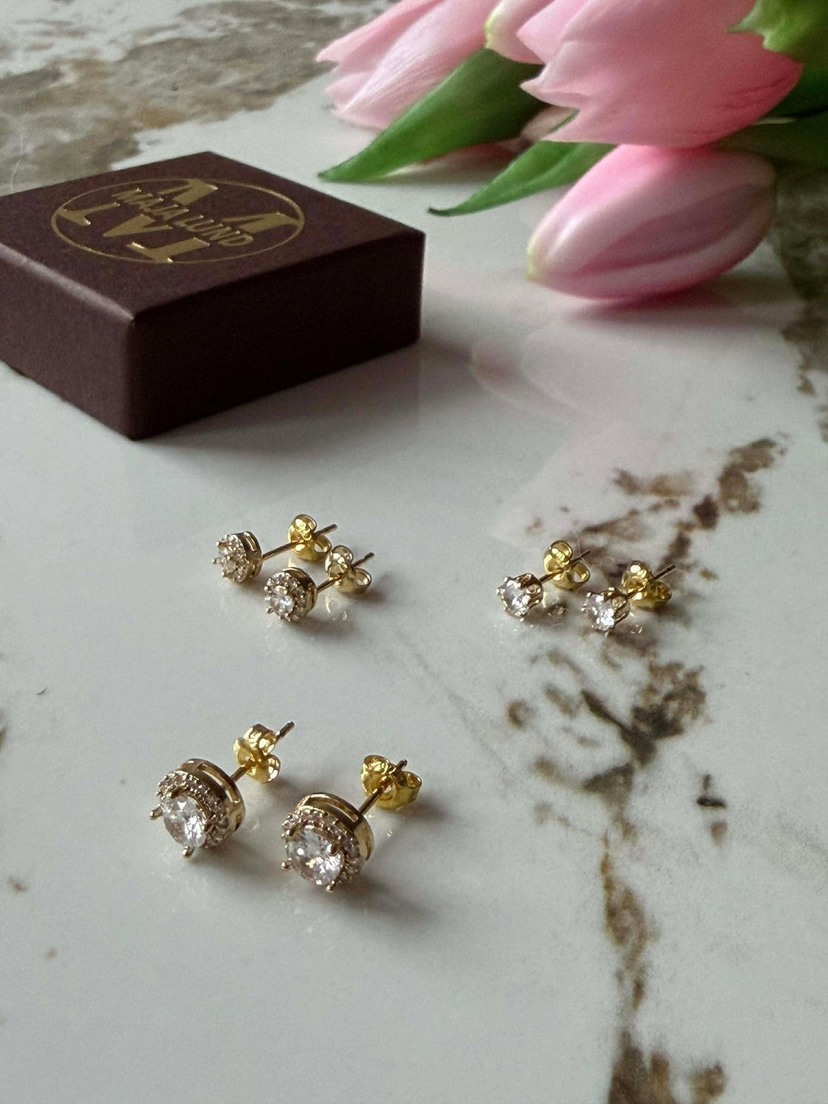 Boîte mixte avec 6 boucles d’oreilles - Bea plaqué or 18k