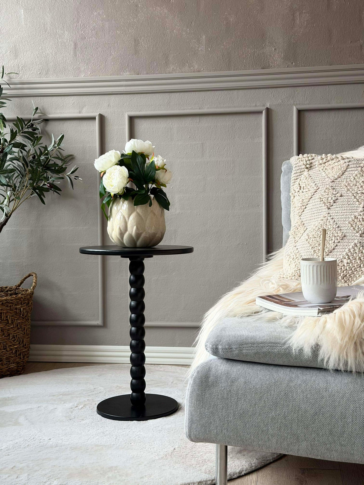 Table d’appoint - Noir 35xH50 cm