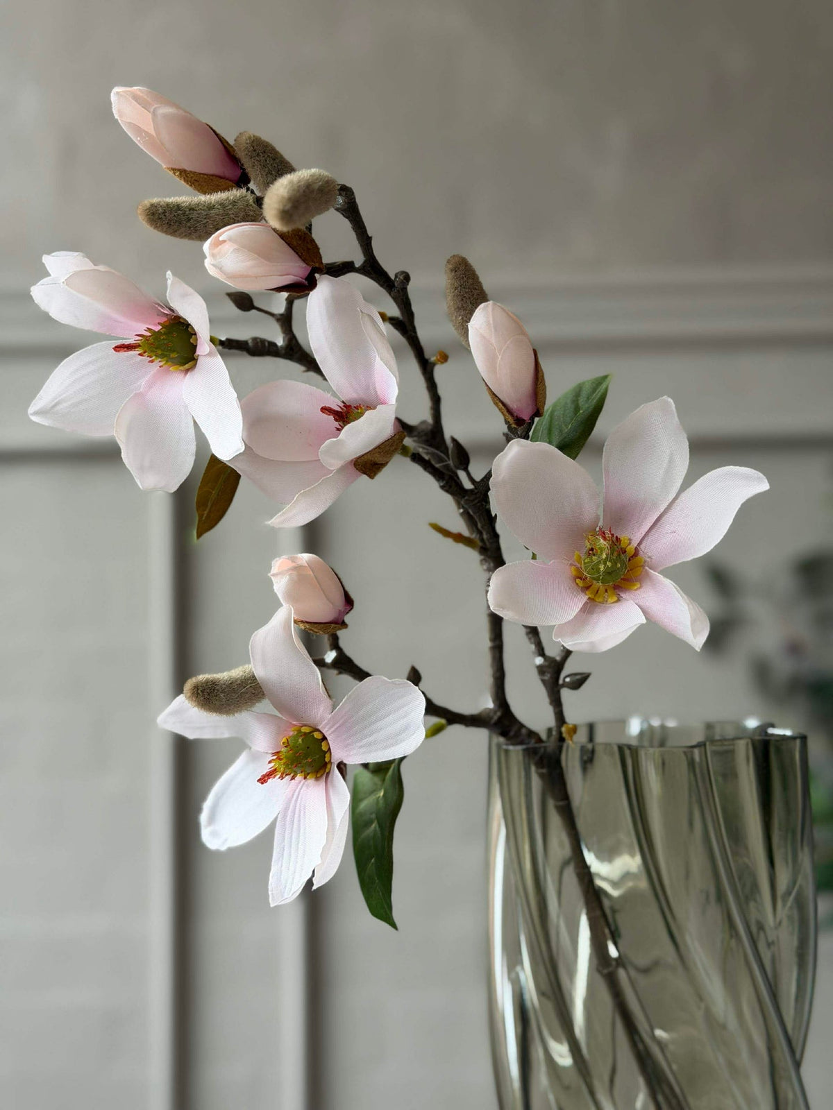 Branche de magnolia - Rose 52 cm