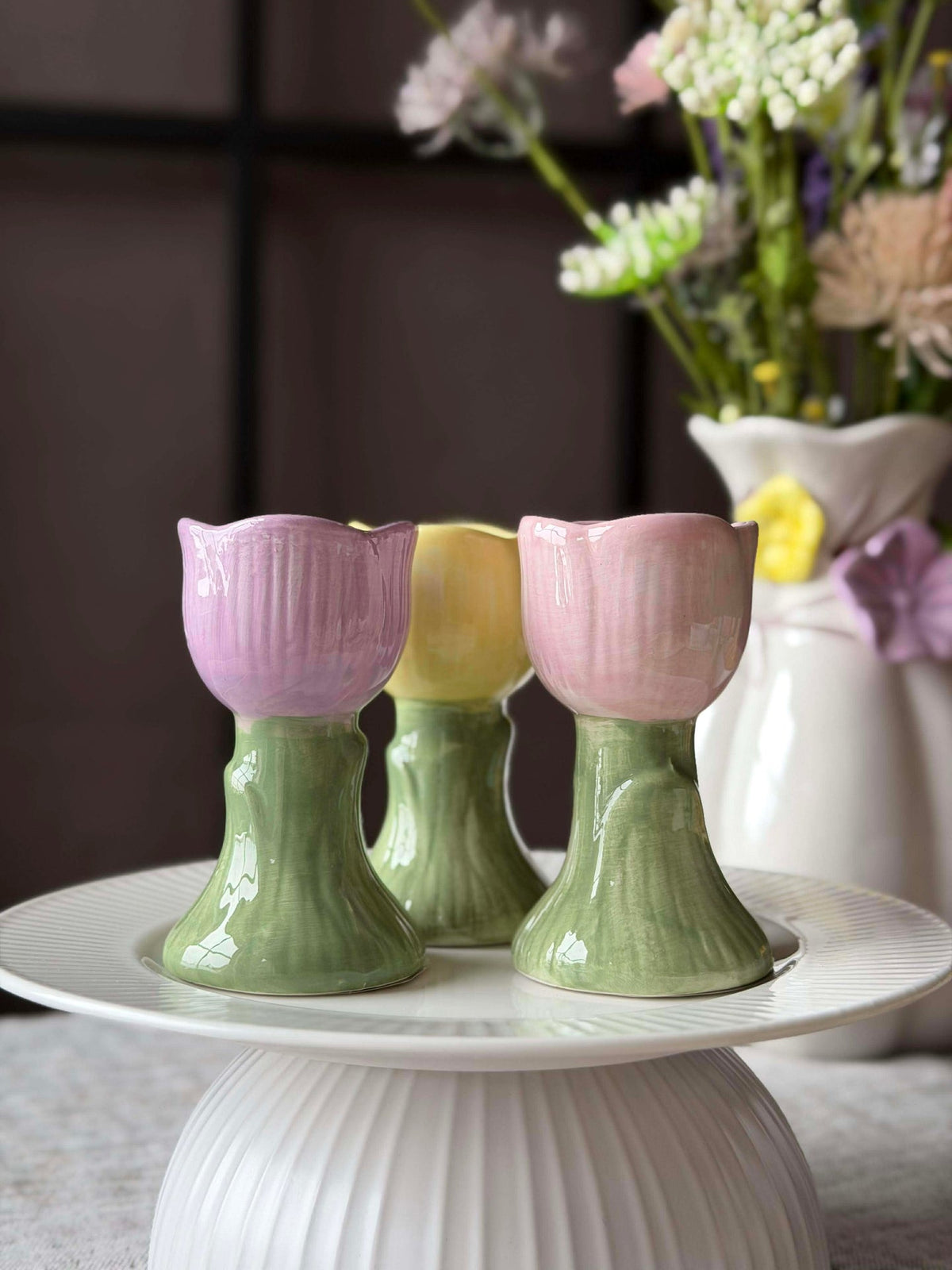 Bougeoir Tulipe 9 cm - Plusieurs couleurs