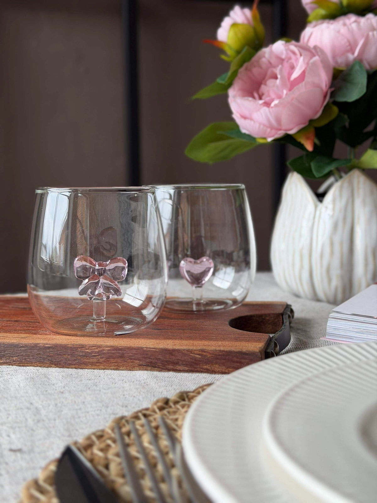 Verre à boire avec cœur