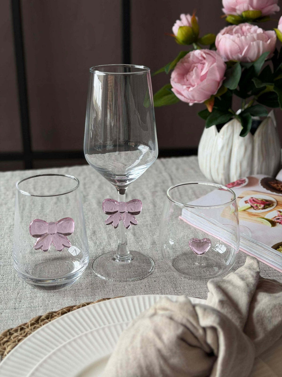 Verre à boire avec cœur