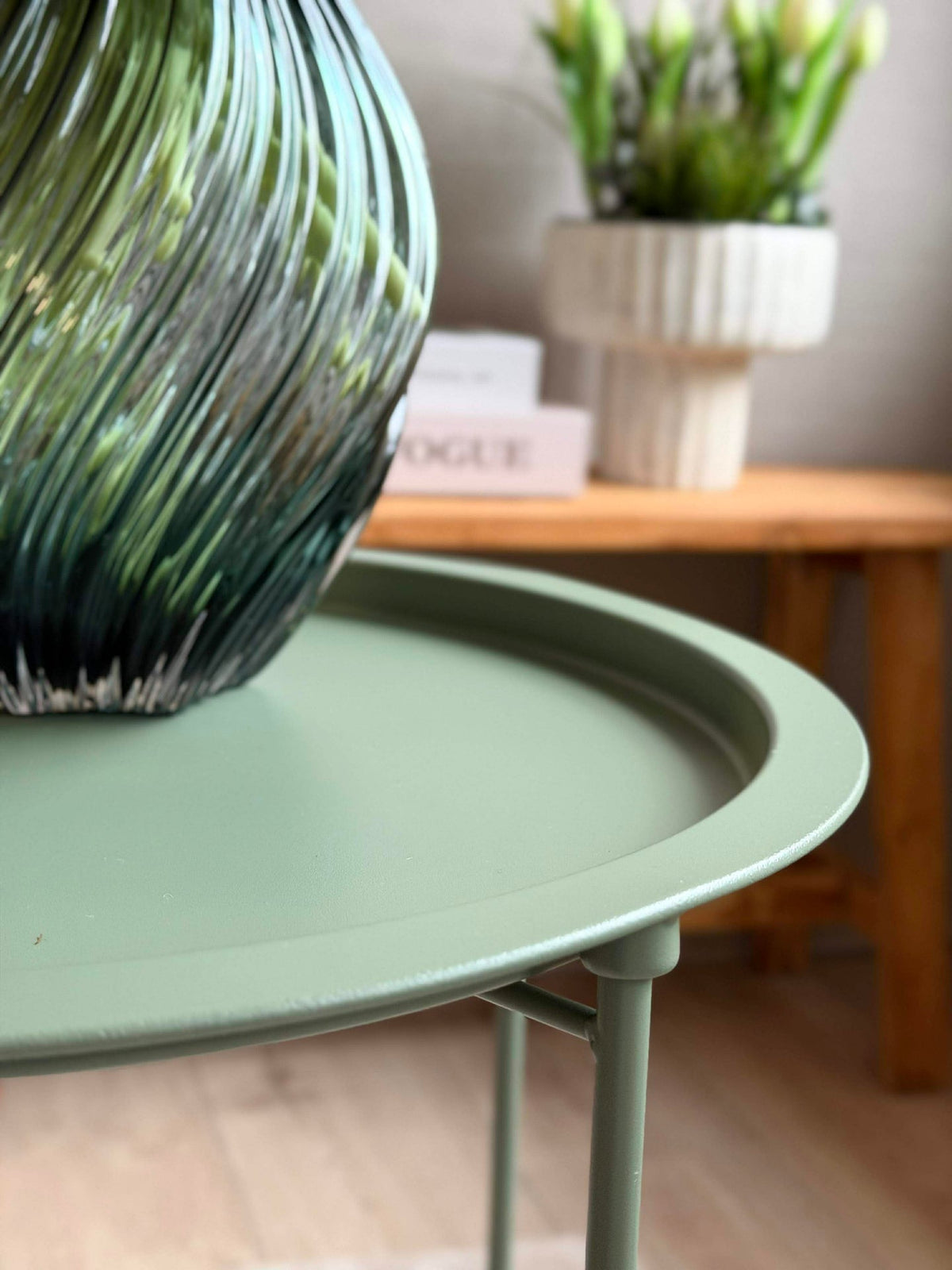 Table plateau - Métal vert