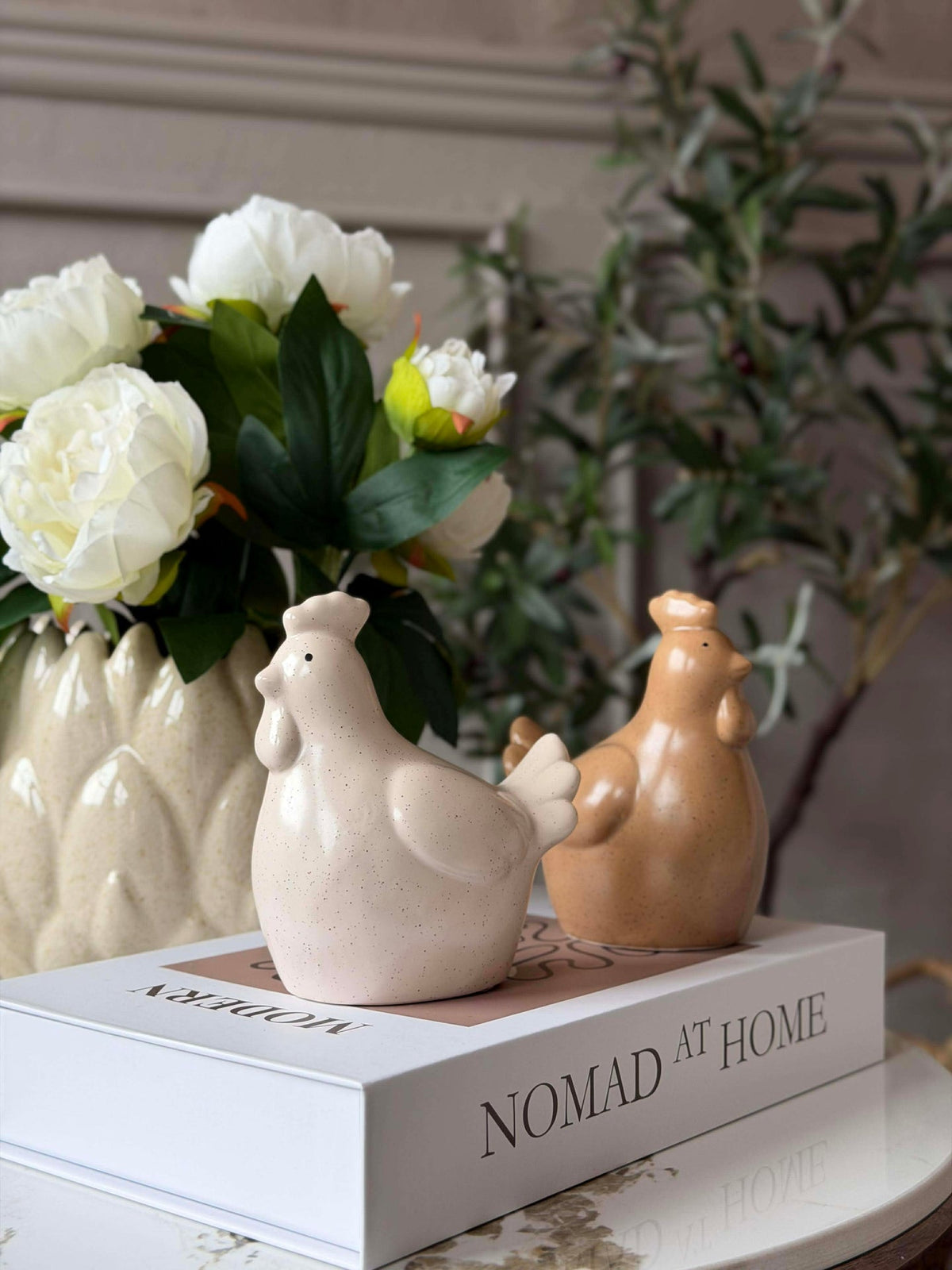 Poule - blanche ou beige