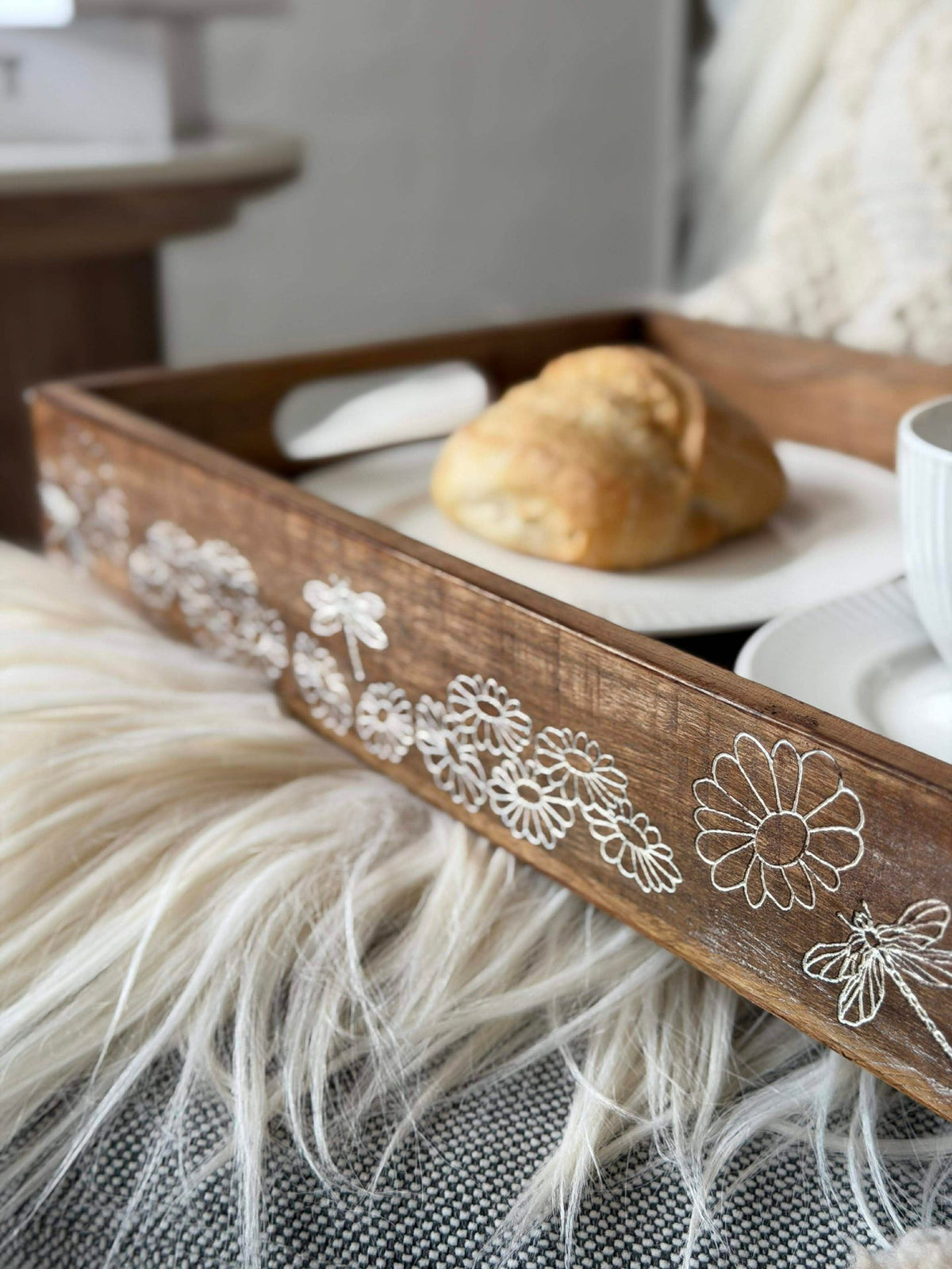 Plateau en bois de manguier - Set de 2 pièces