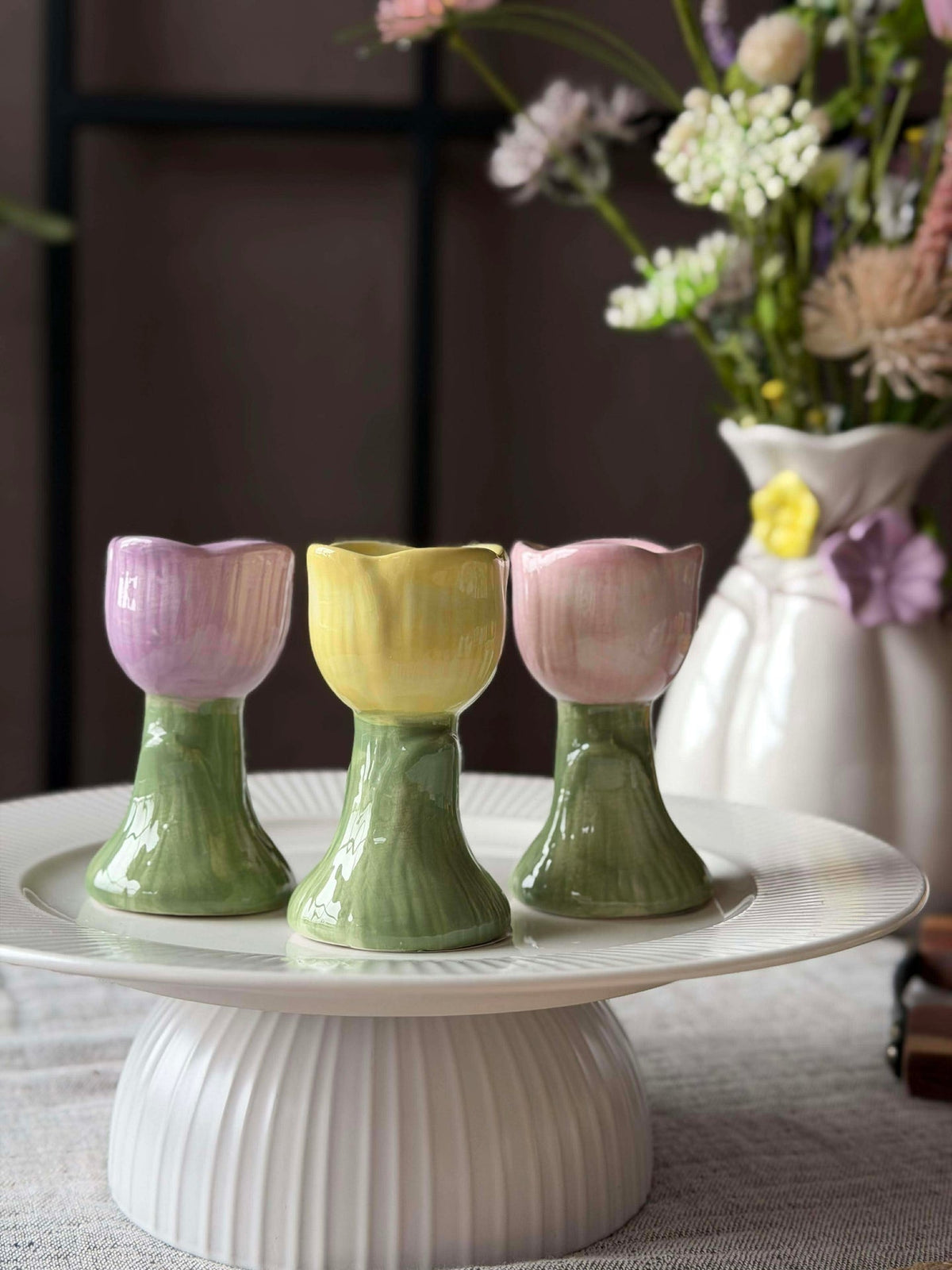 Bougeoir Tulipe 9 cm - Plusieurs couleurs