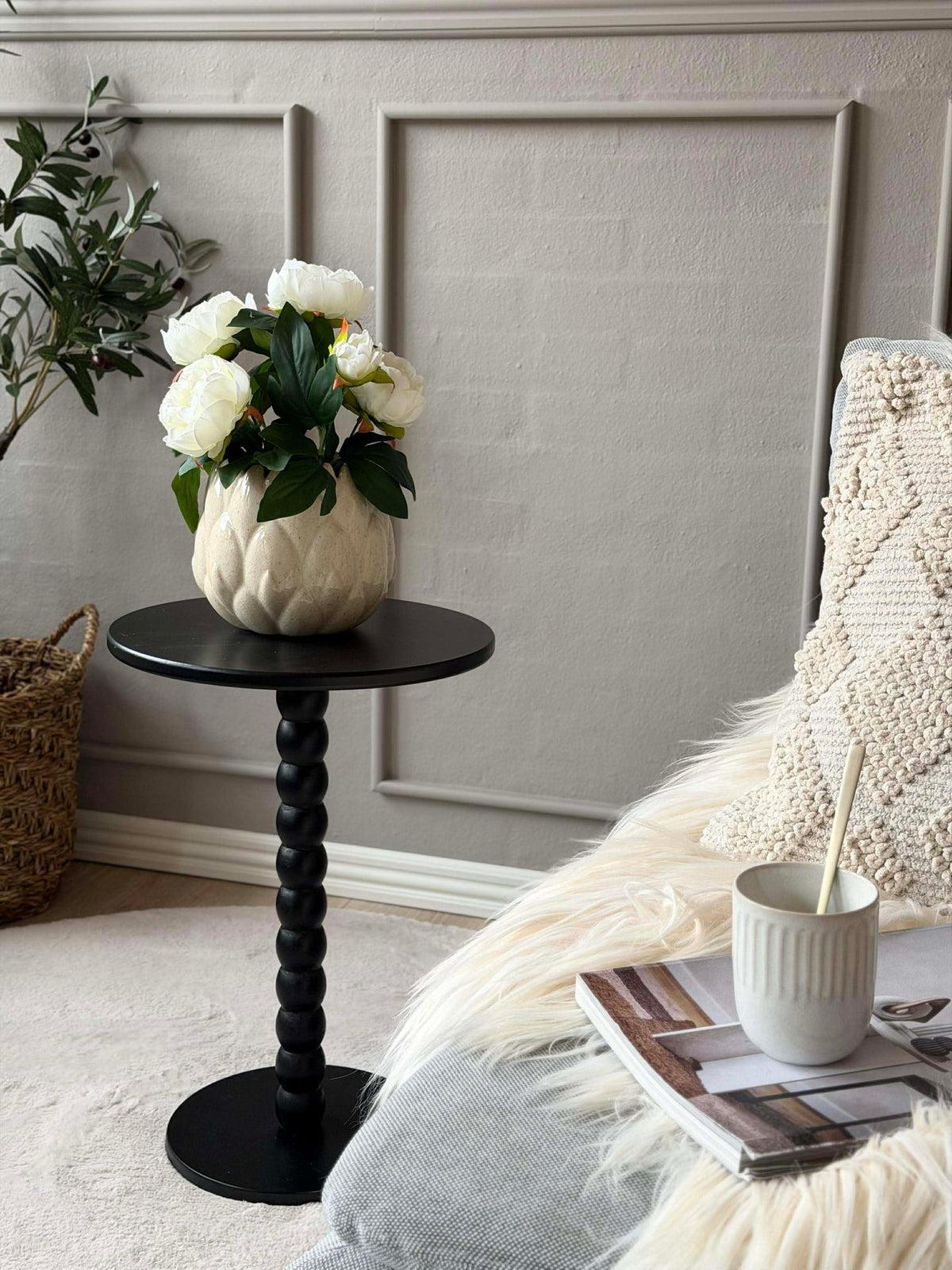 Table d’appoint - Noir 35xH50 cm