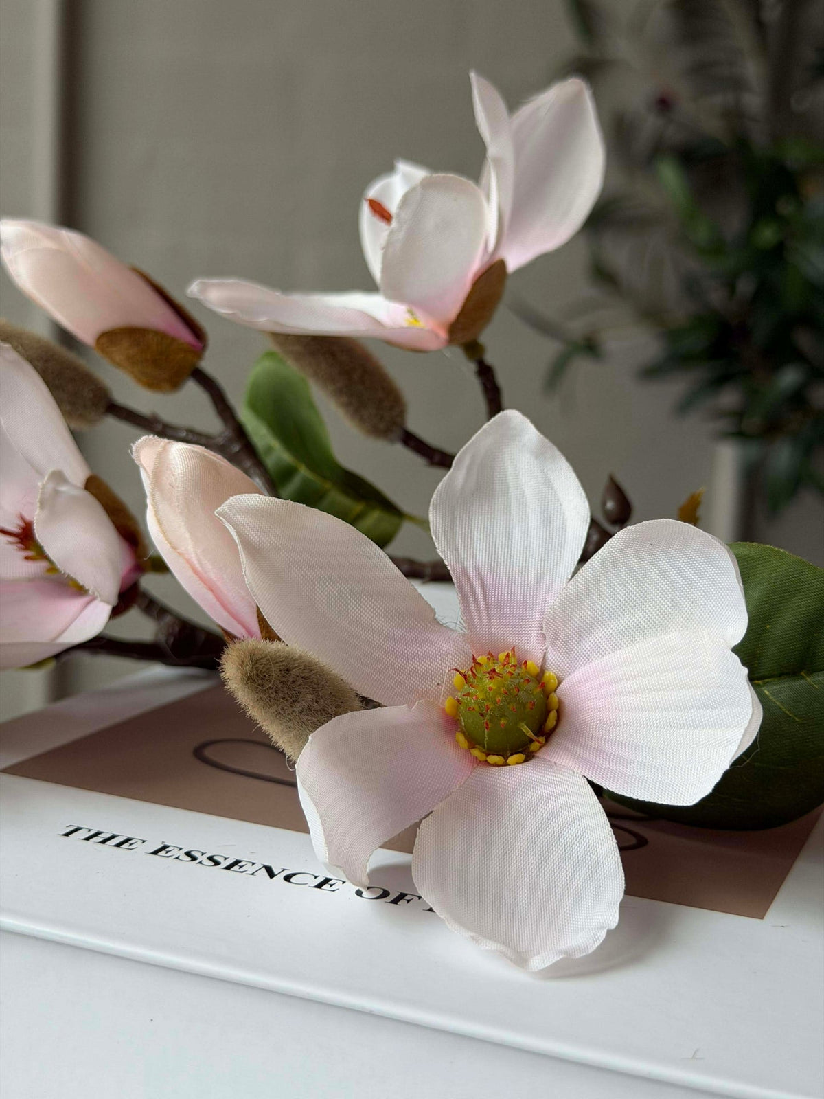 Branche de magnolia - Rose 52 cm