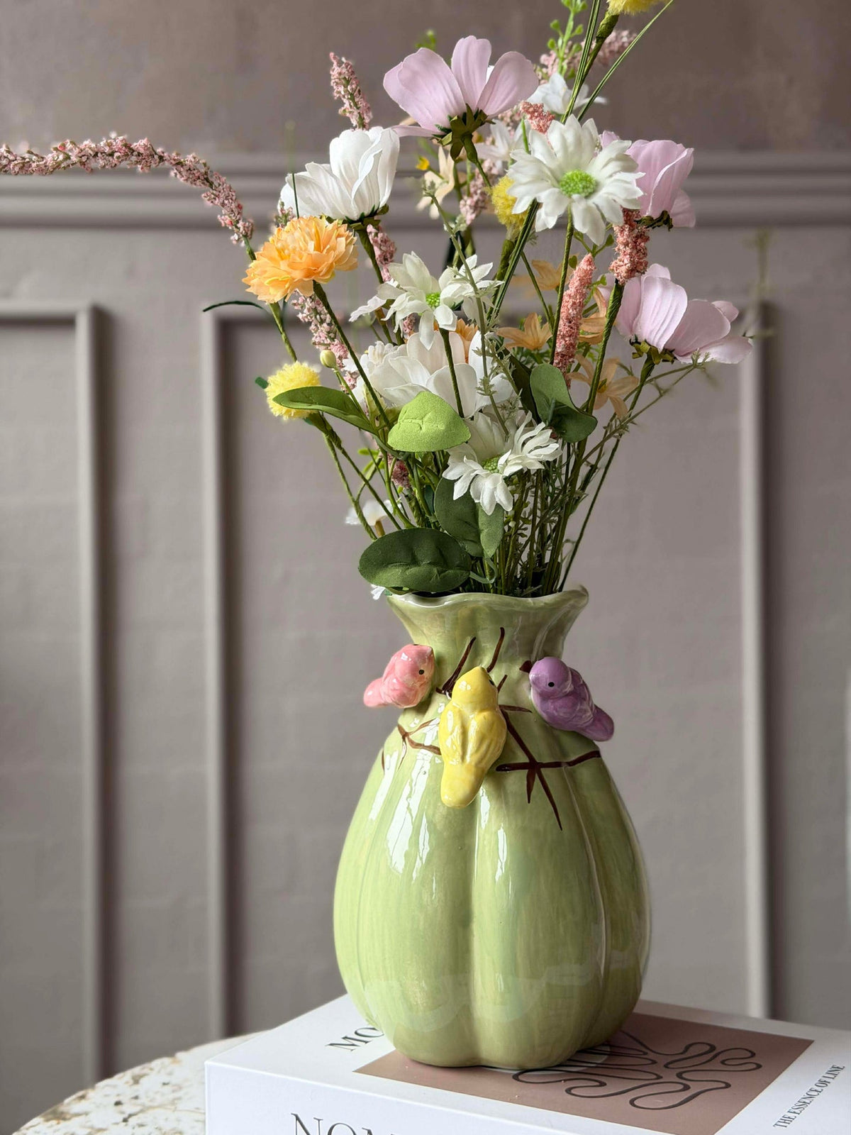 Vase avec déco - Blanc ou Vert