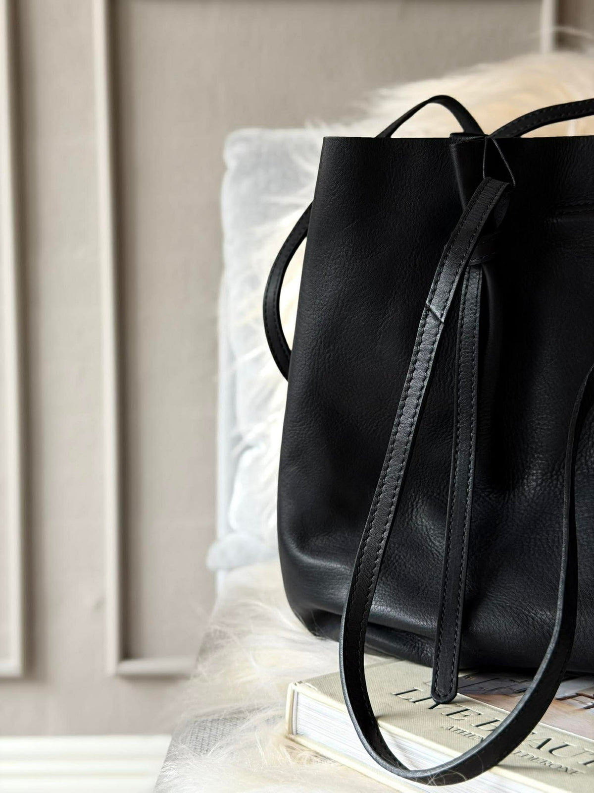 Cabas en cuir souple - Noir