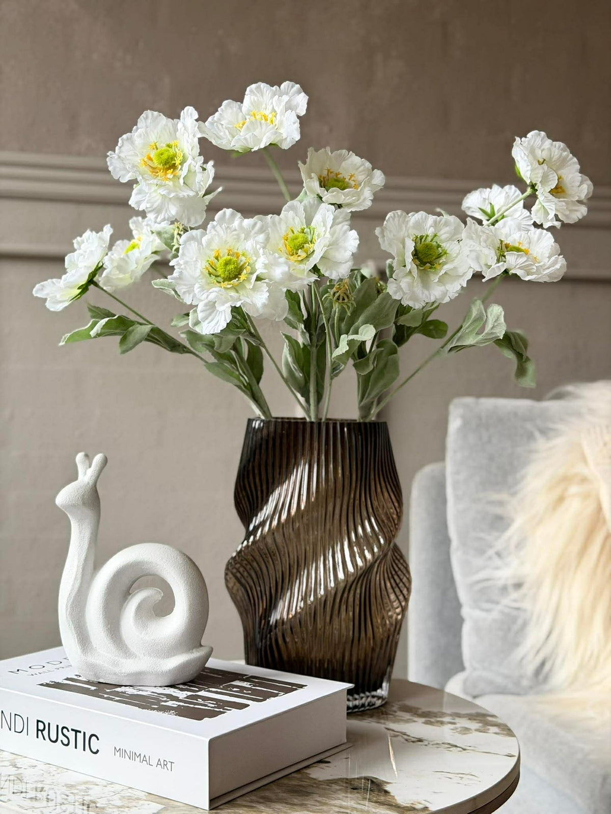 Vase cannelé - Verre soufflé à la bouche