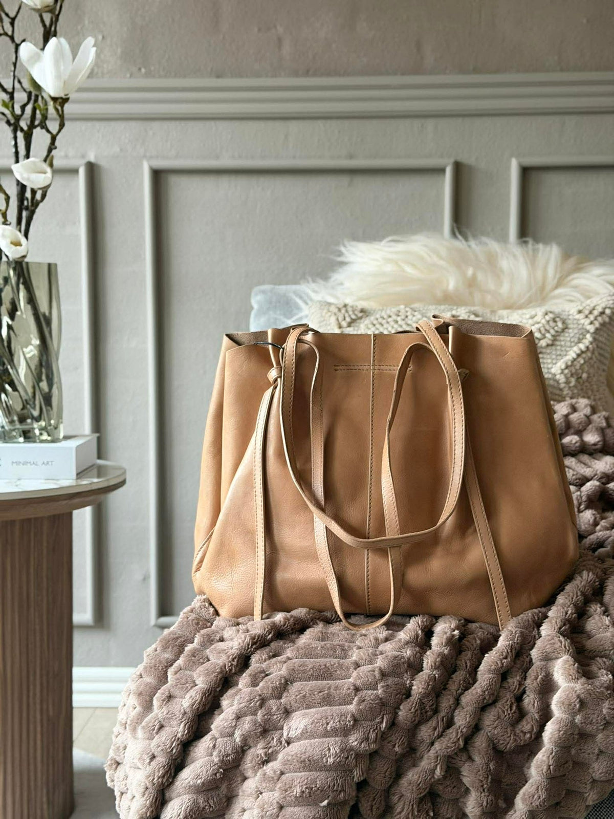Shopper en cuir souple - Sable