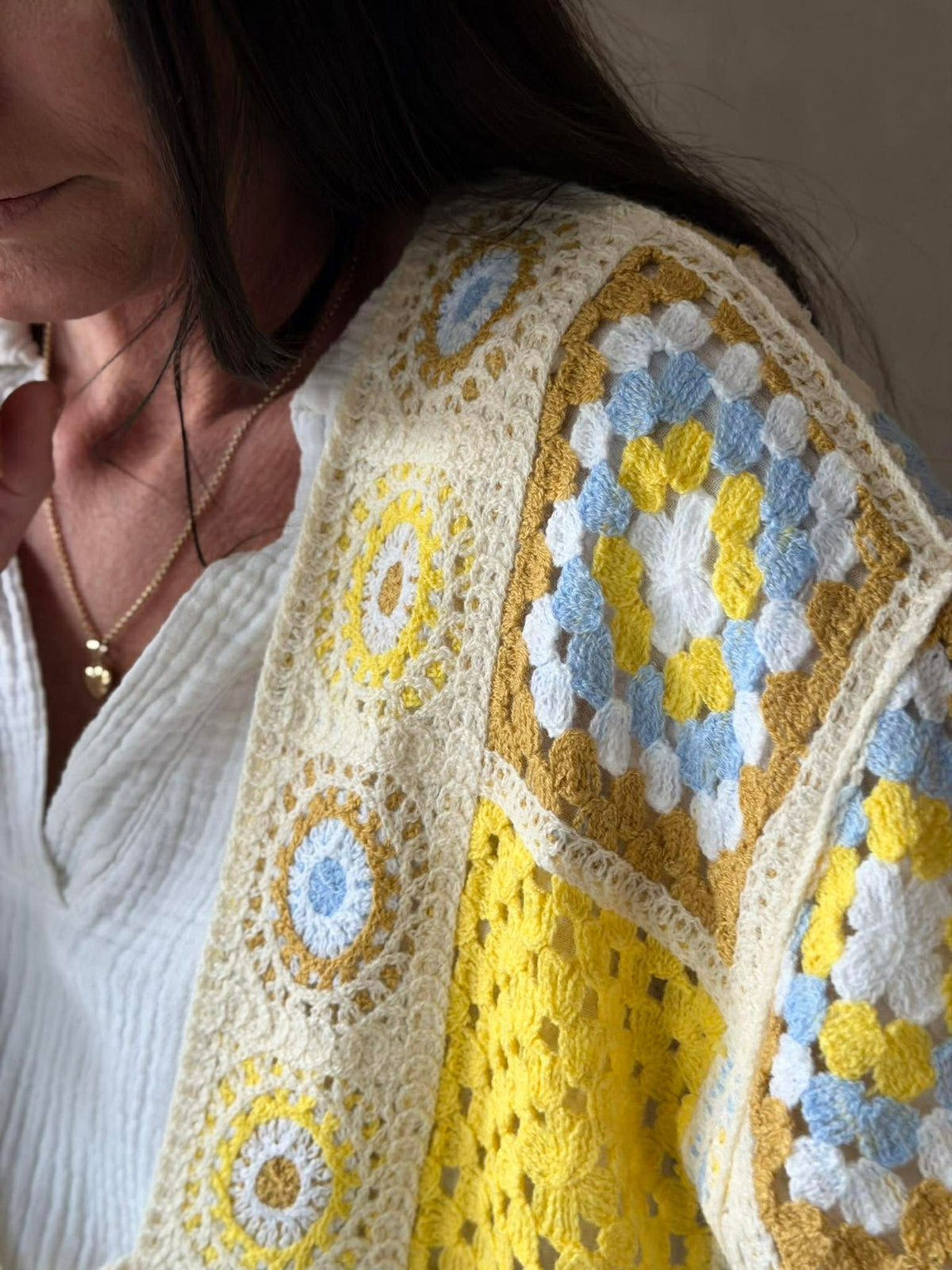Cardigan Boho - Jaune