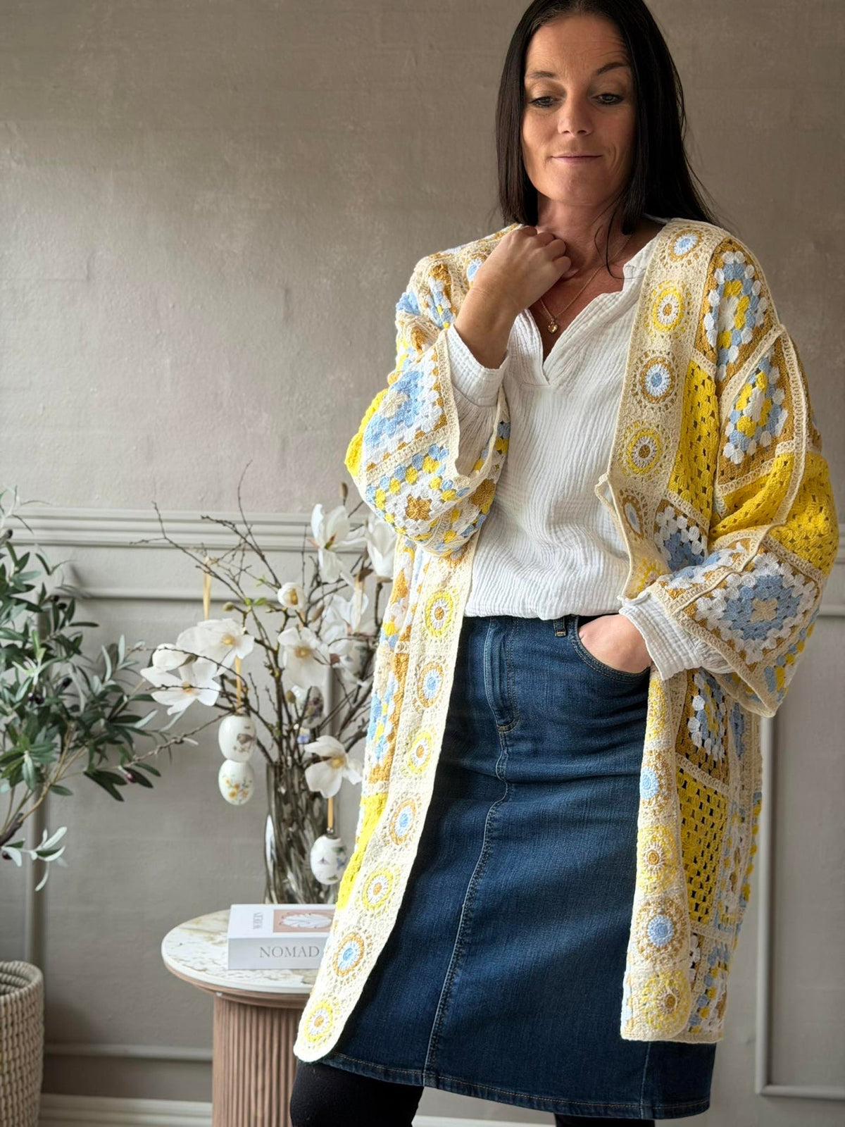Cardigan Boho - Jaune