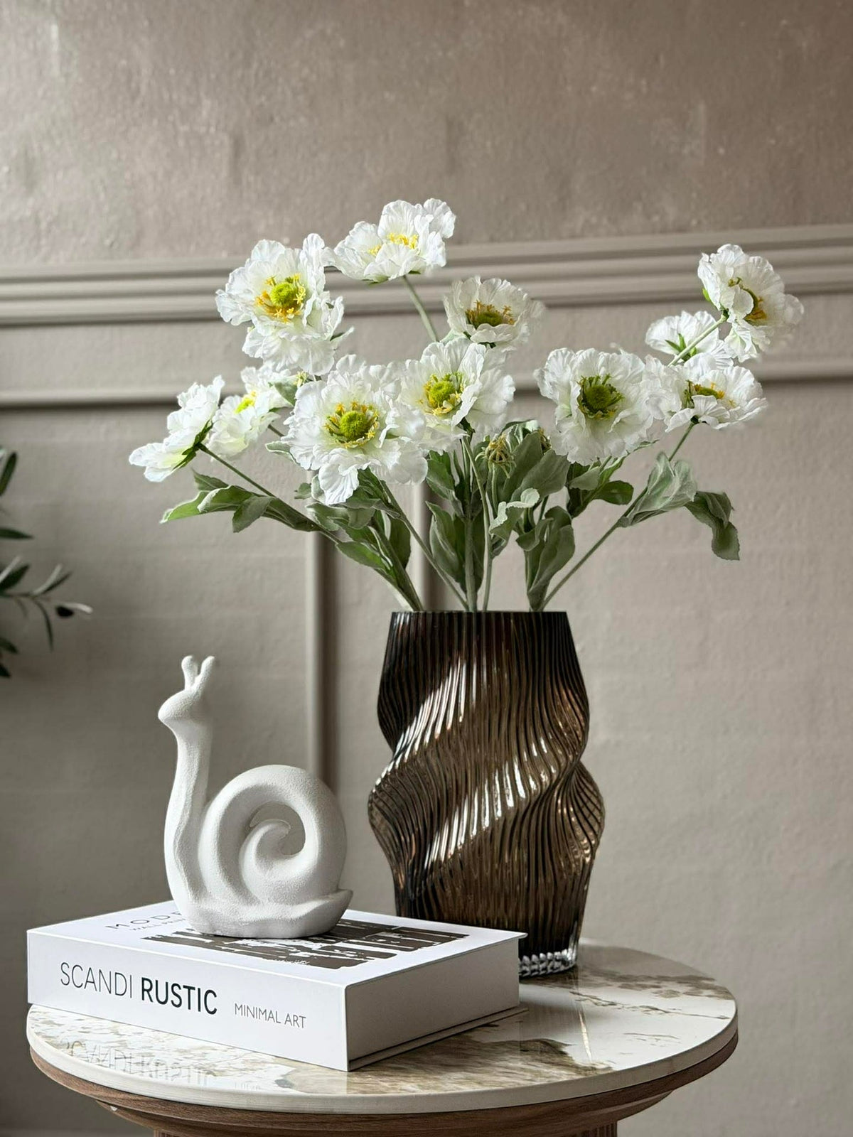 Tige de pavot 62 cm - Blanc