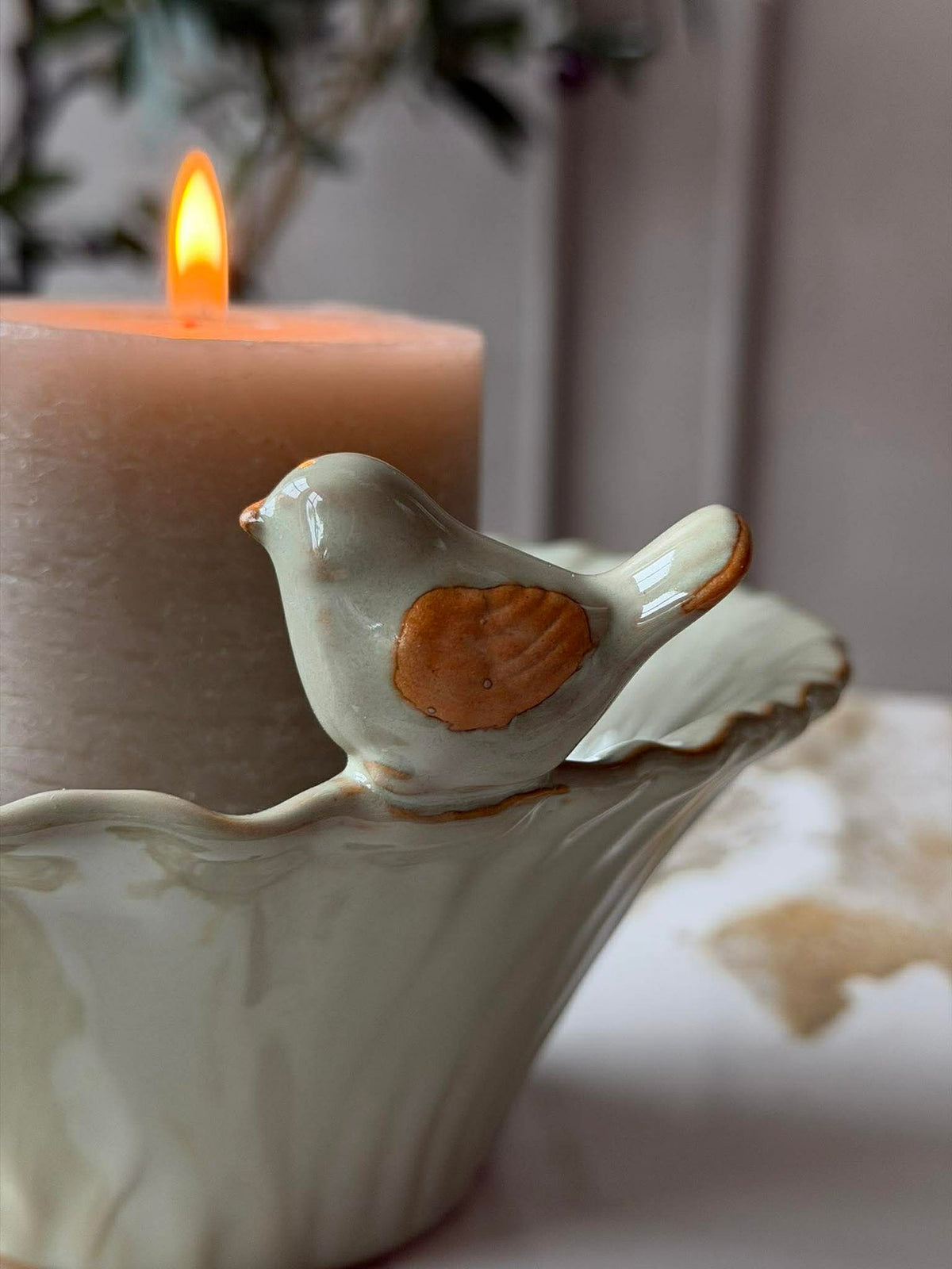 Cache-pot avec oiseau - Vert