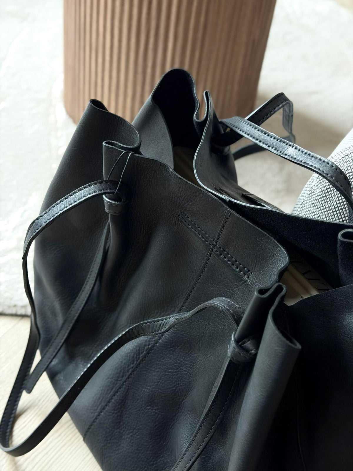 Cabas en cuir souple - Noir